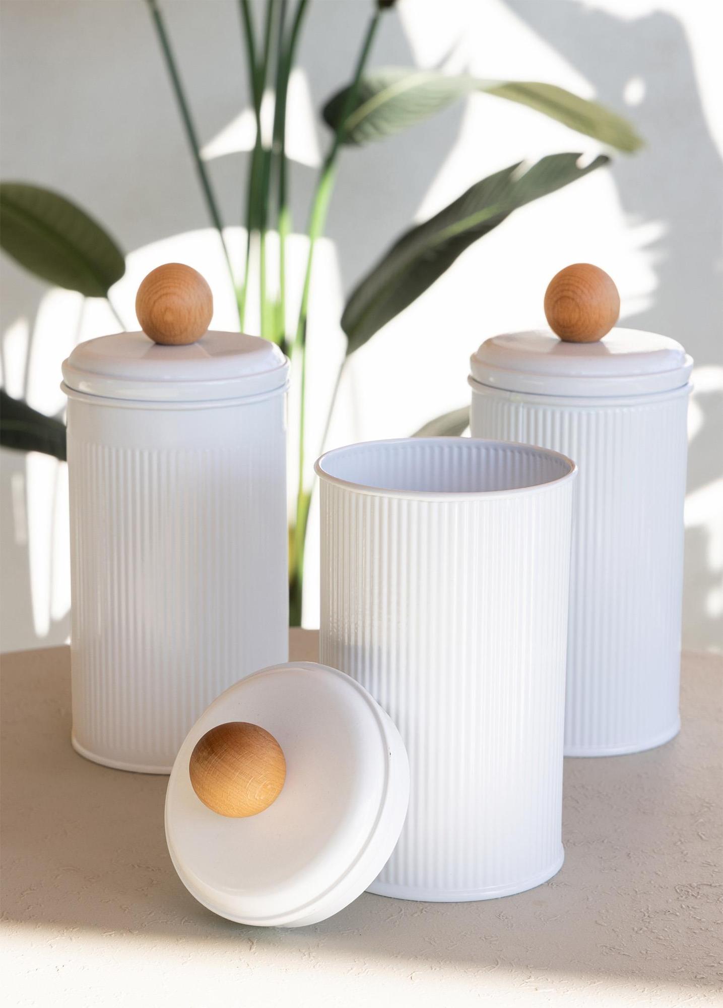 Stripe Çay Kahve Şeker Kavanozu Beyaz 1,20 Lt