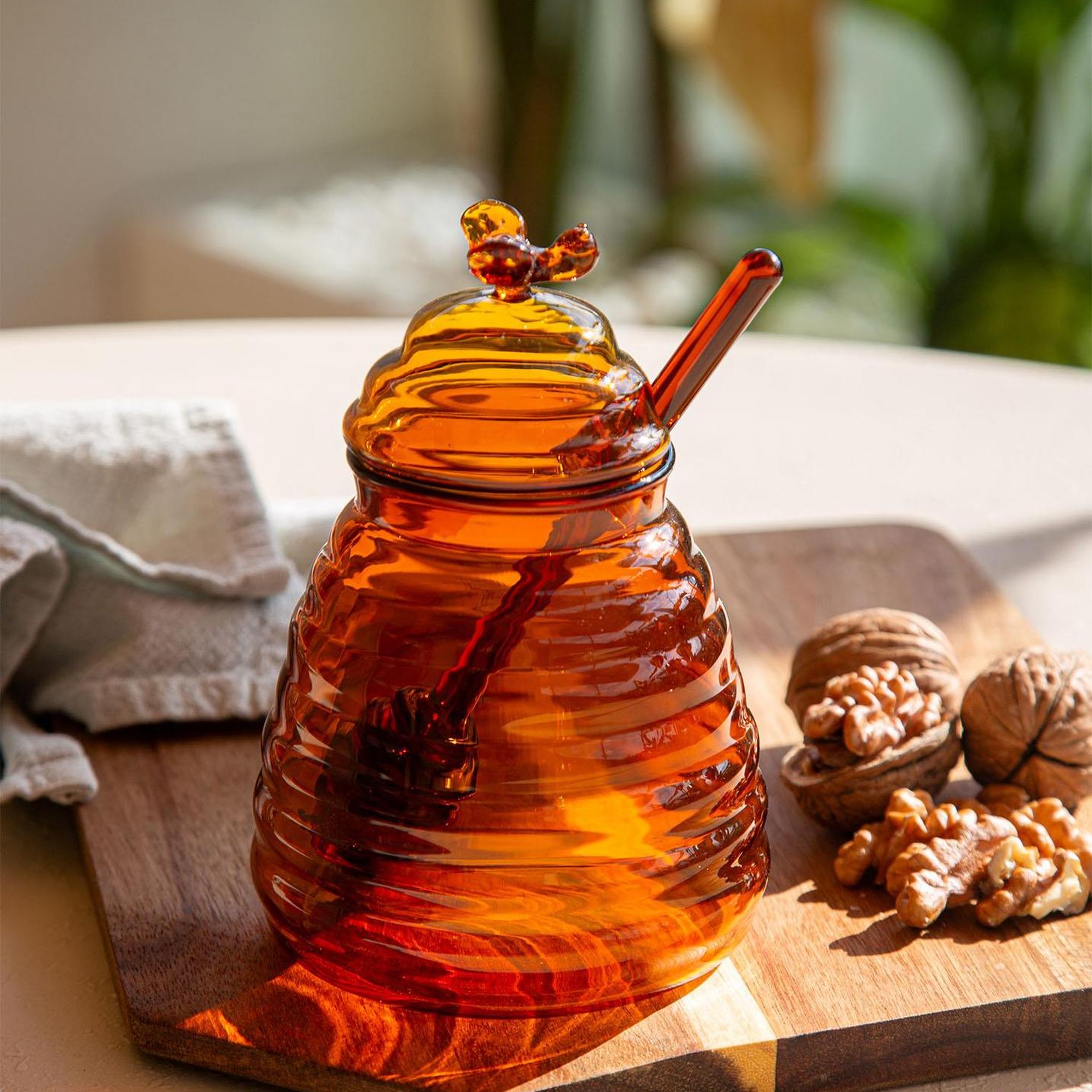 Cam Bal Kavanozu Amber 13 Cm