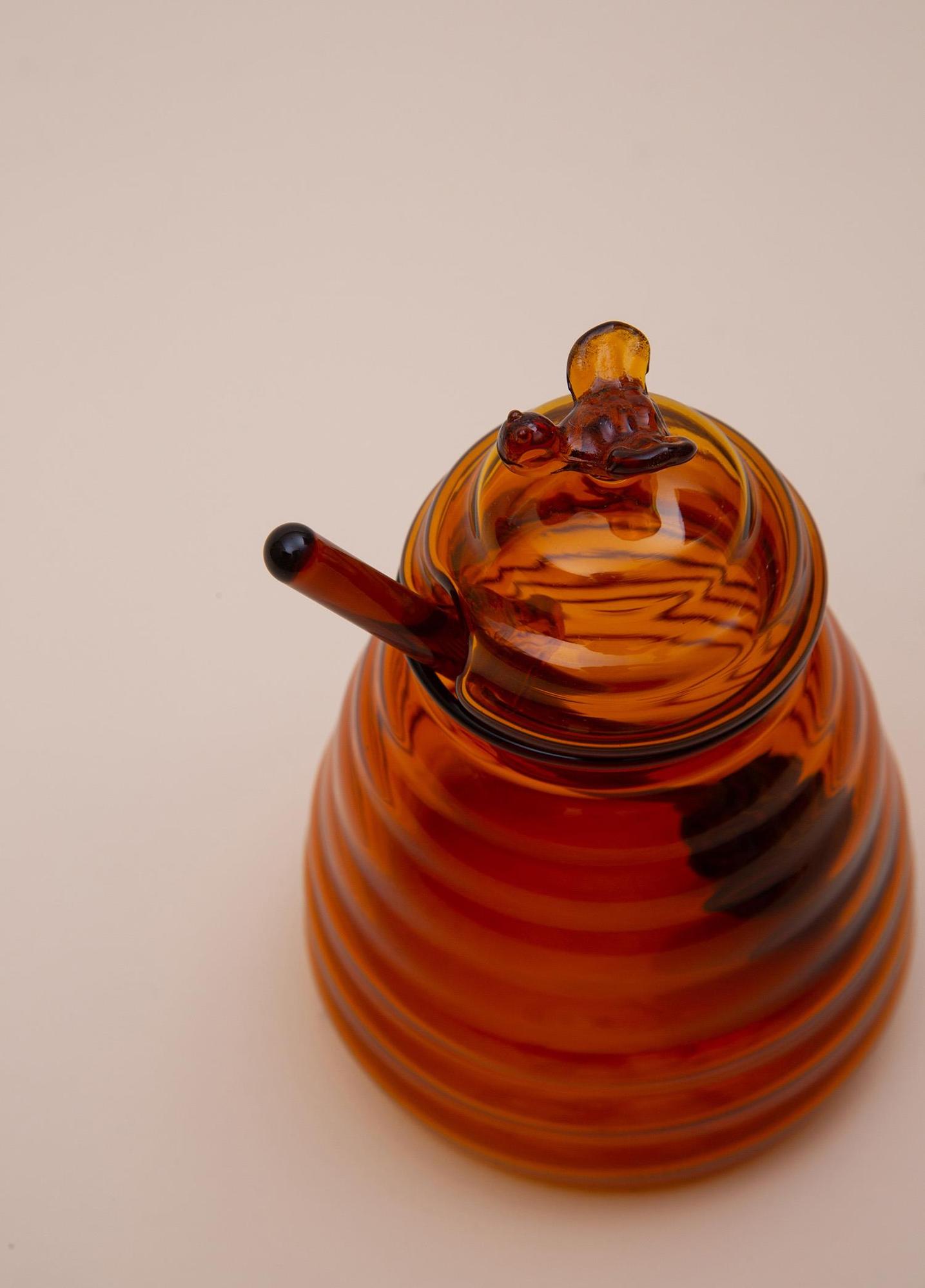 Cam Bal Kavanozu Amber 13 Cm