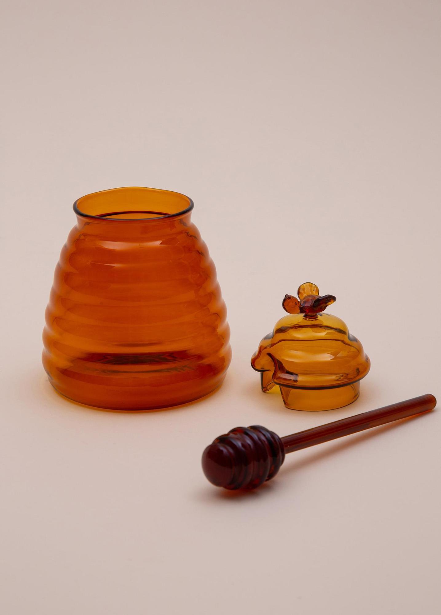 Cam Bal Kavanozu Amber 13 Cm