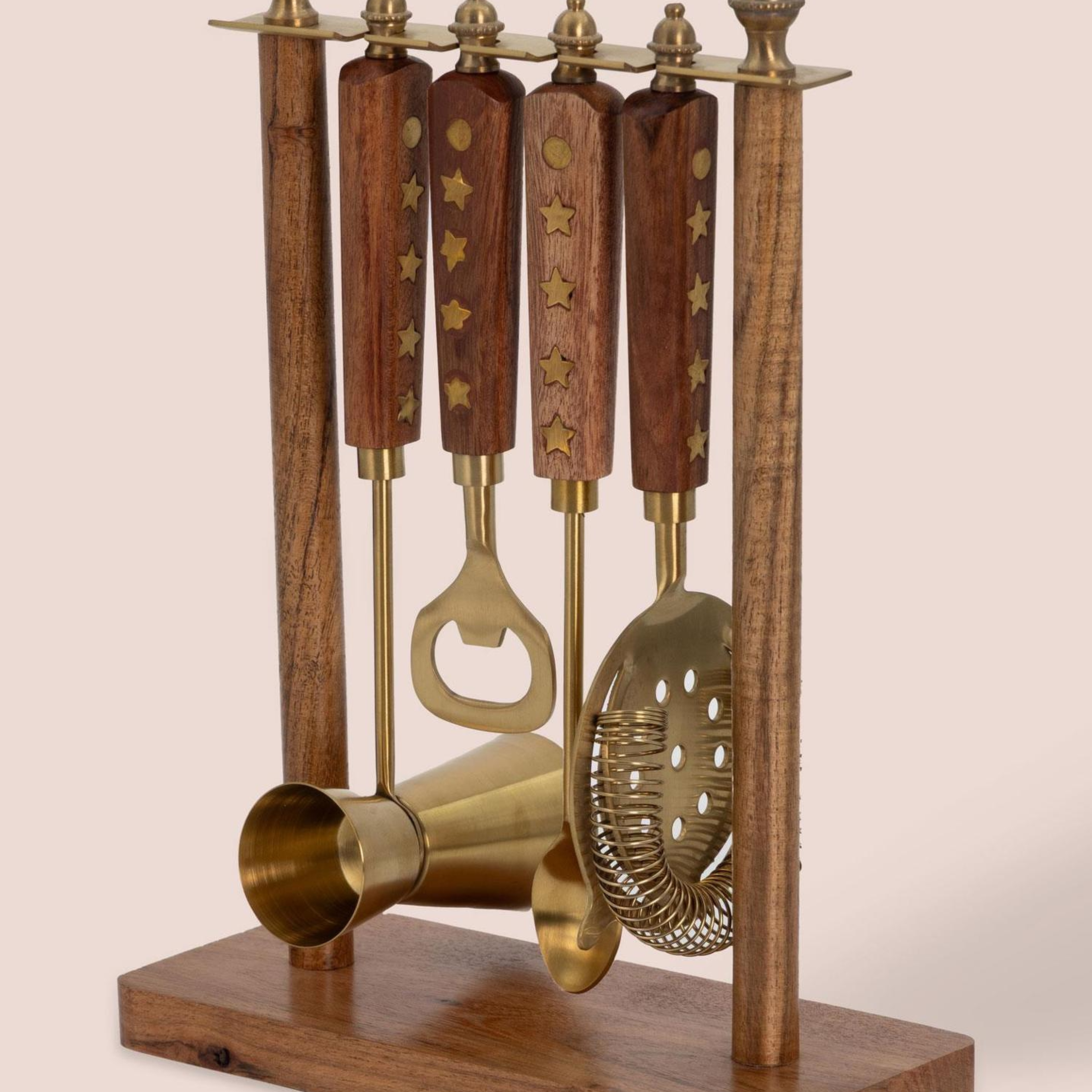 Wood Standlı Kokteyl Hazırlama Takımı 4 Parça