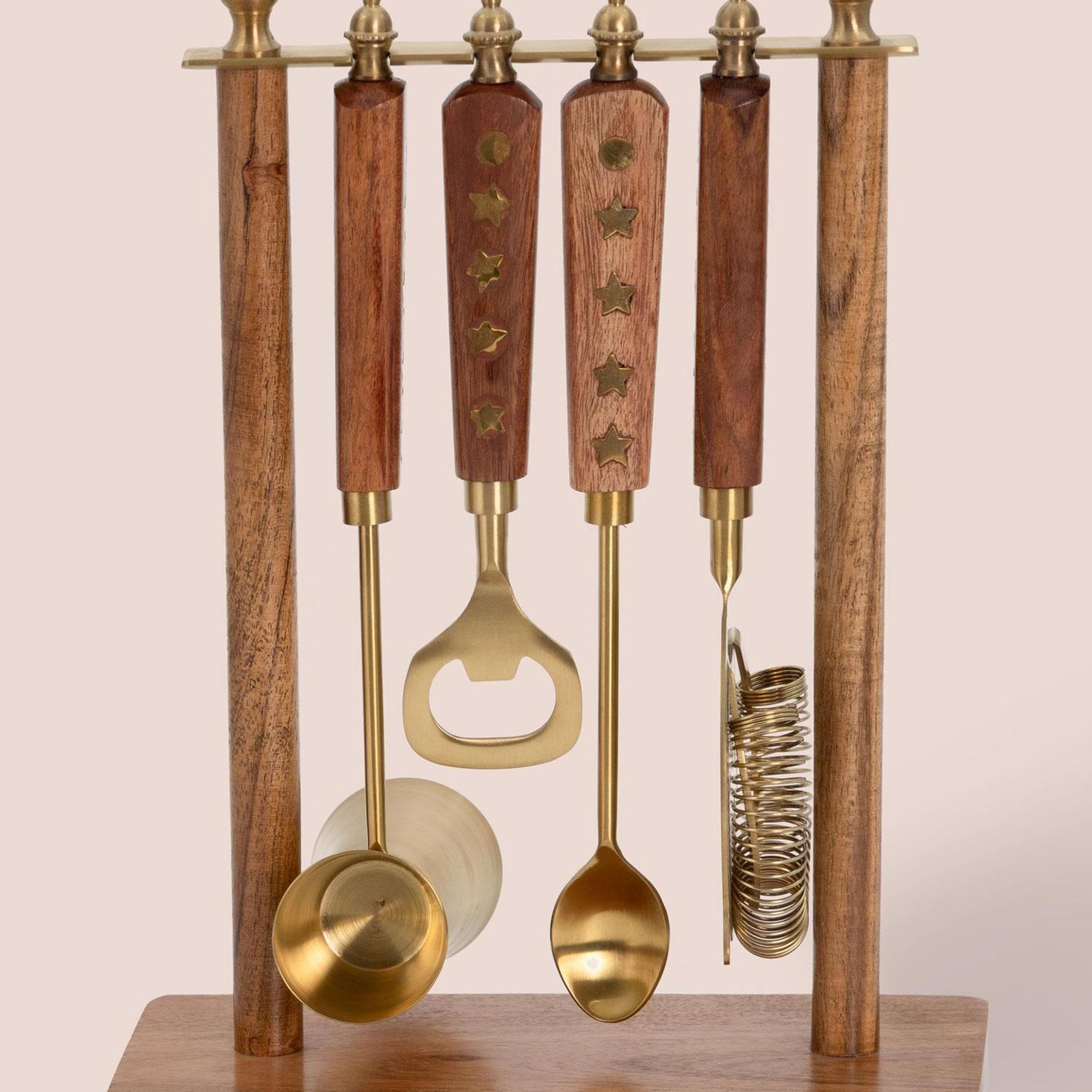 Wood Standlı Kokteyl Hazırlama Takımı 4 Parça