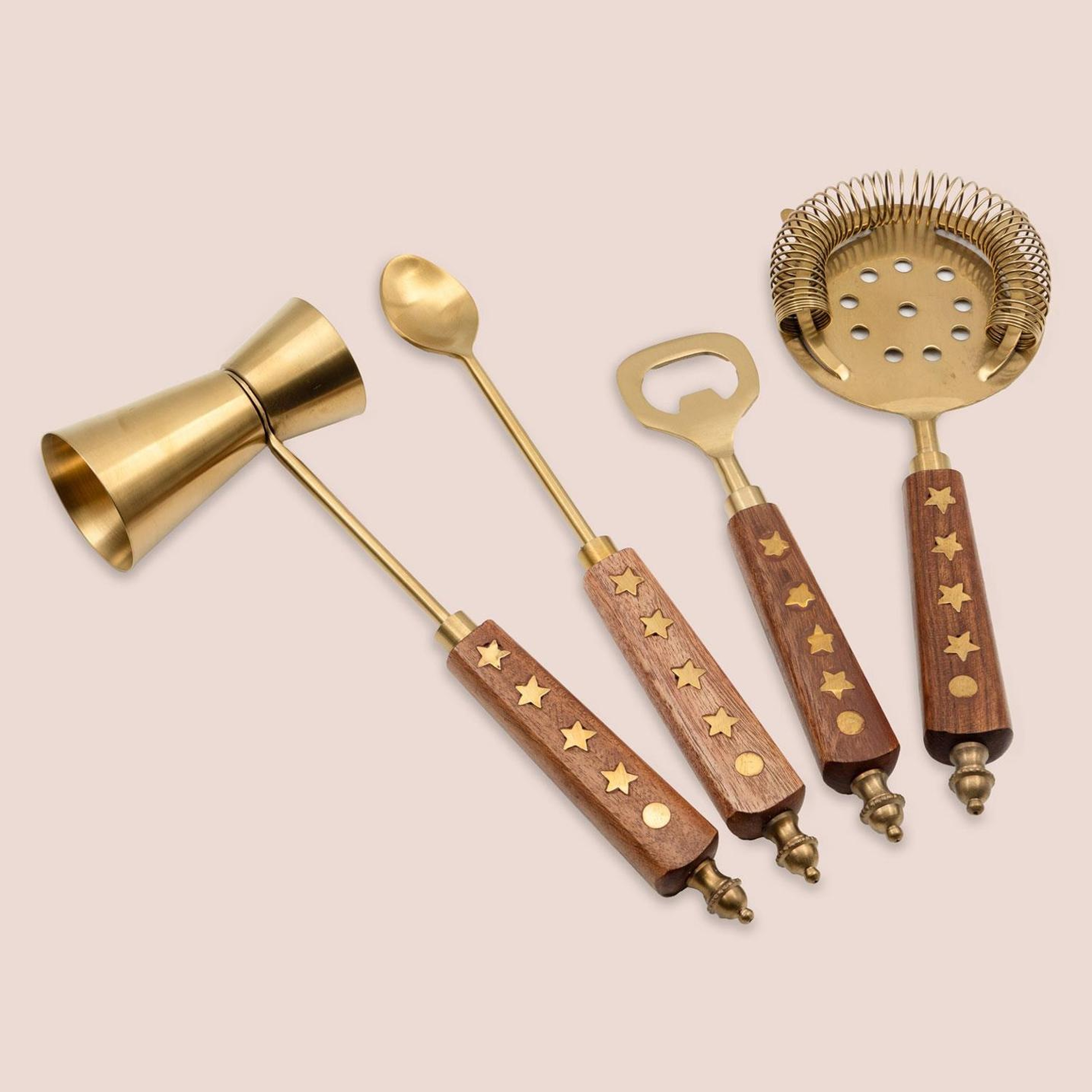 Wood Standlı Kokteyl Hazırlama Takımı 4 Parça