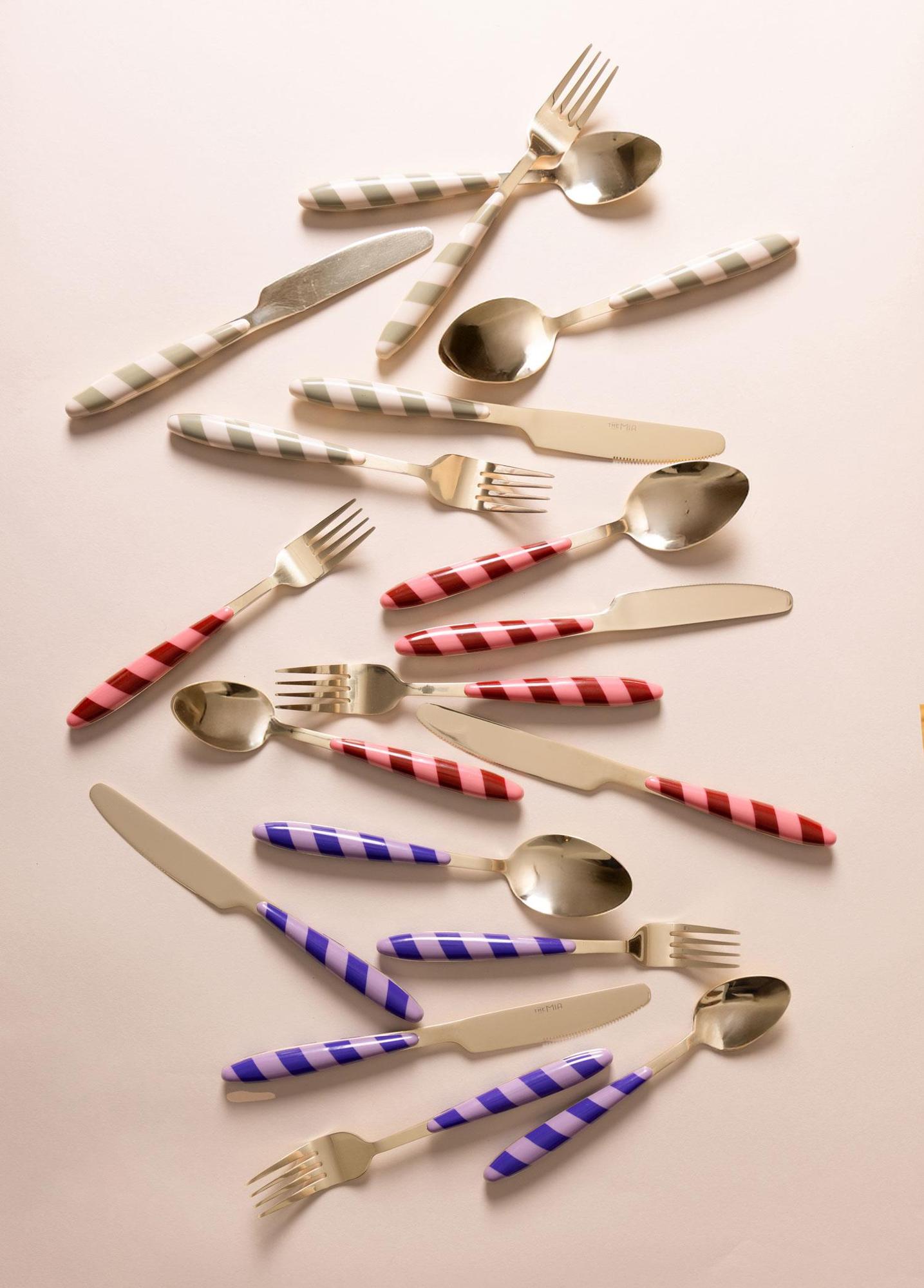 Joy Çatal Kaşık Bıçak Takımı Mor Gold 36 Parça