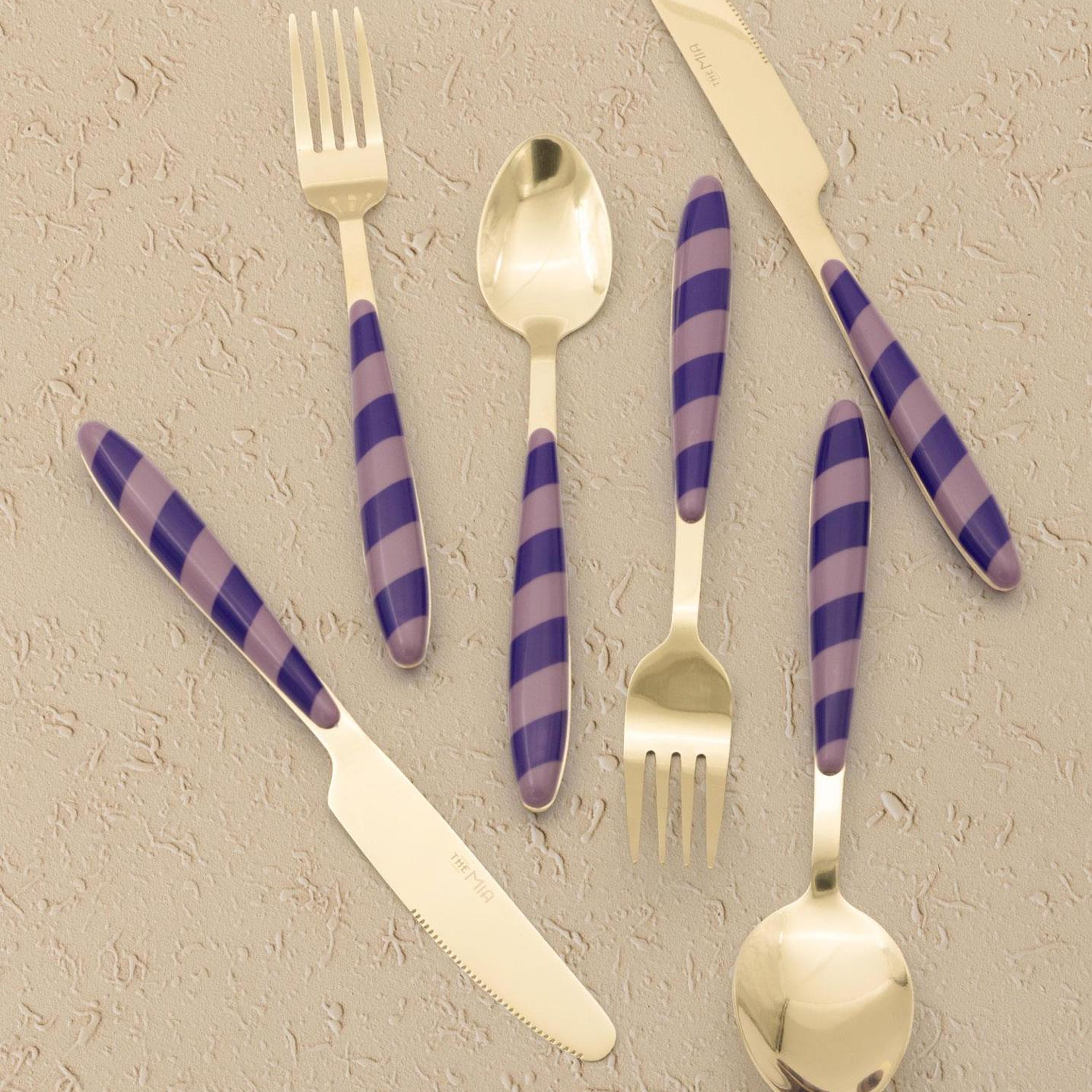 Joy Çatal Kaşık Bıçak Takımı Mor Gold 36 Parça