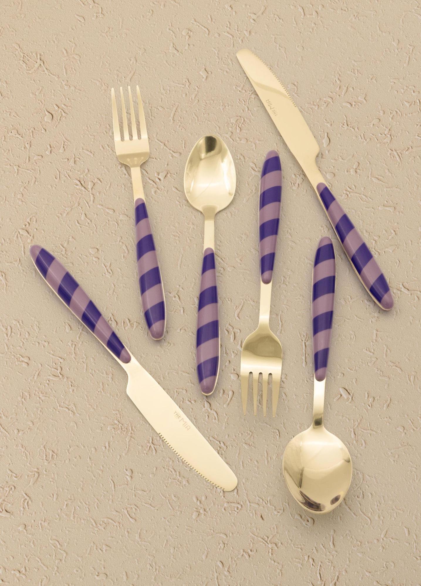 Joy Çatal Kaşık Bıçak Takımı Mor Gold 36 Parça