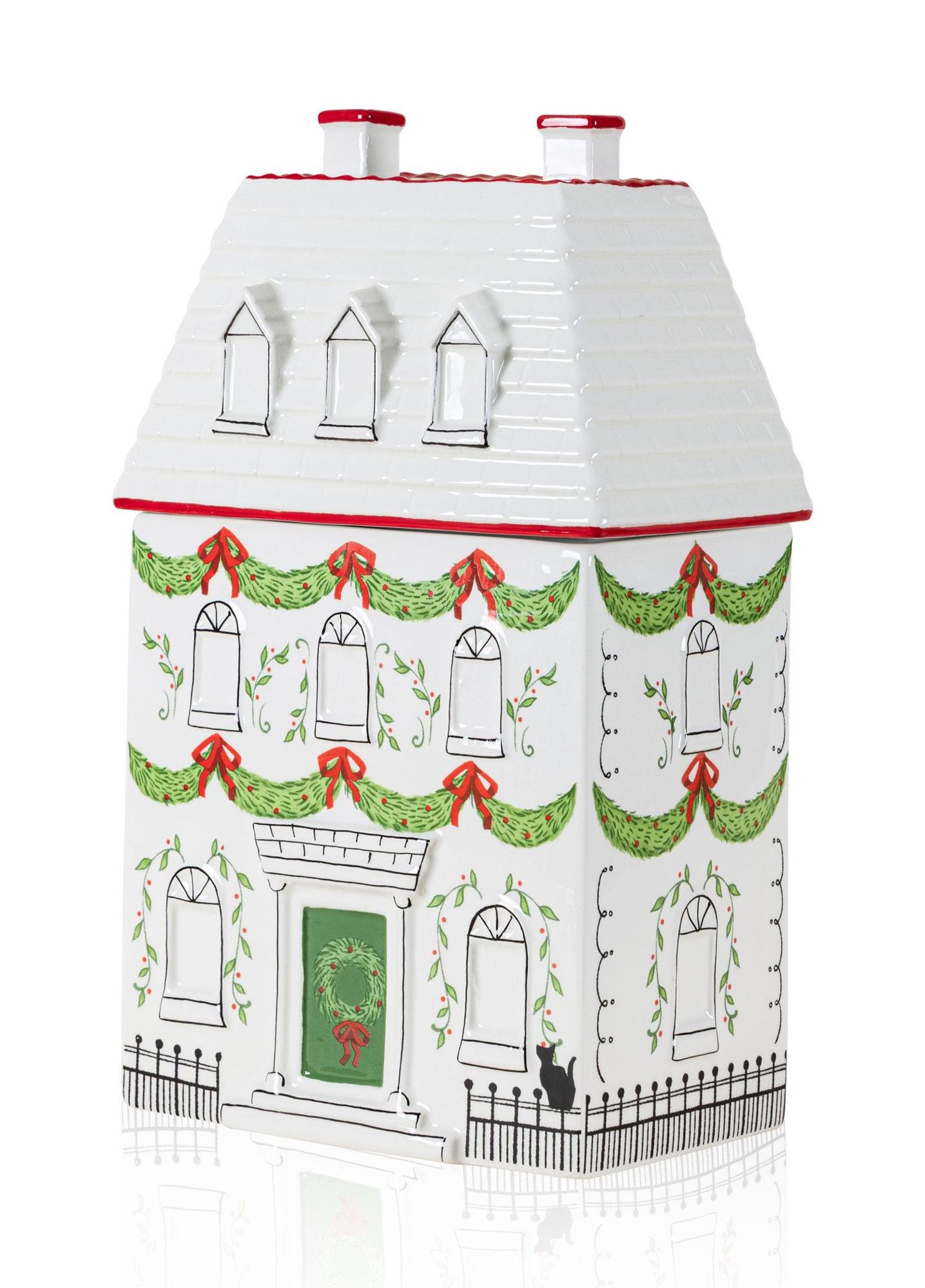 Dekoratif Kurabiye Kavanozu Ev 19x12x30 cm