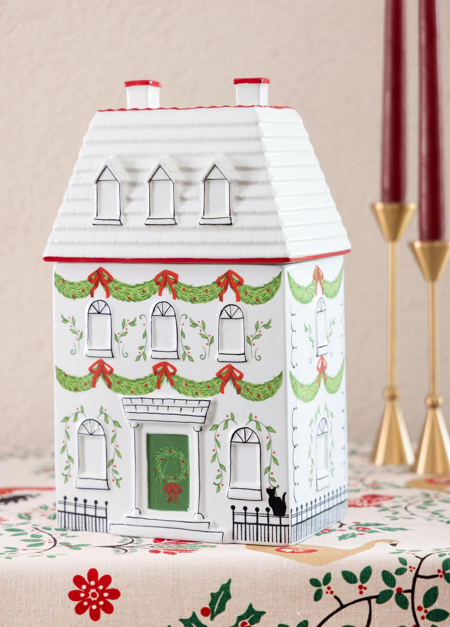 Dekoratif Kurabiye Kavanozu Ev 19x12x30 cm