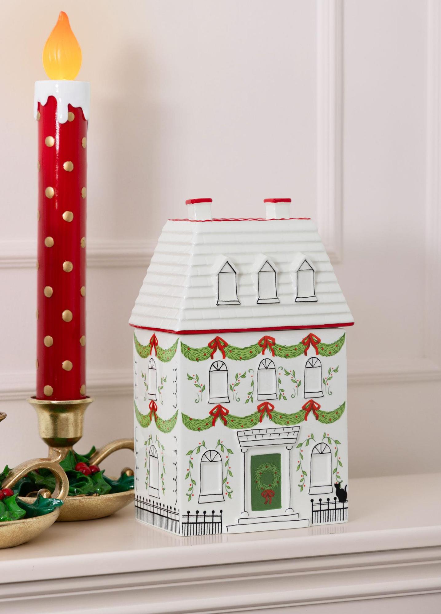 Dekoratif Kurabiye Kavanozu Ev 19x12x30 cm