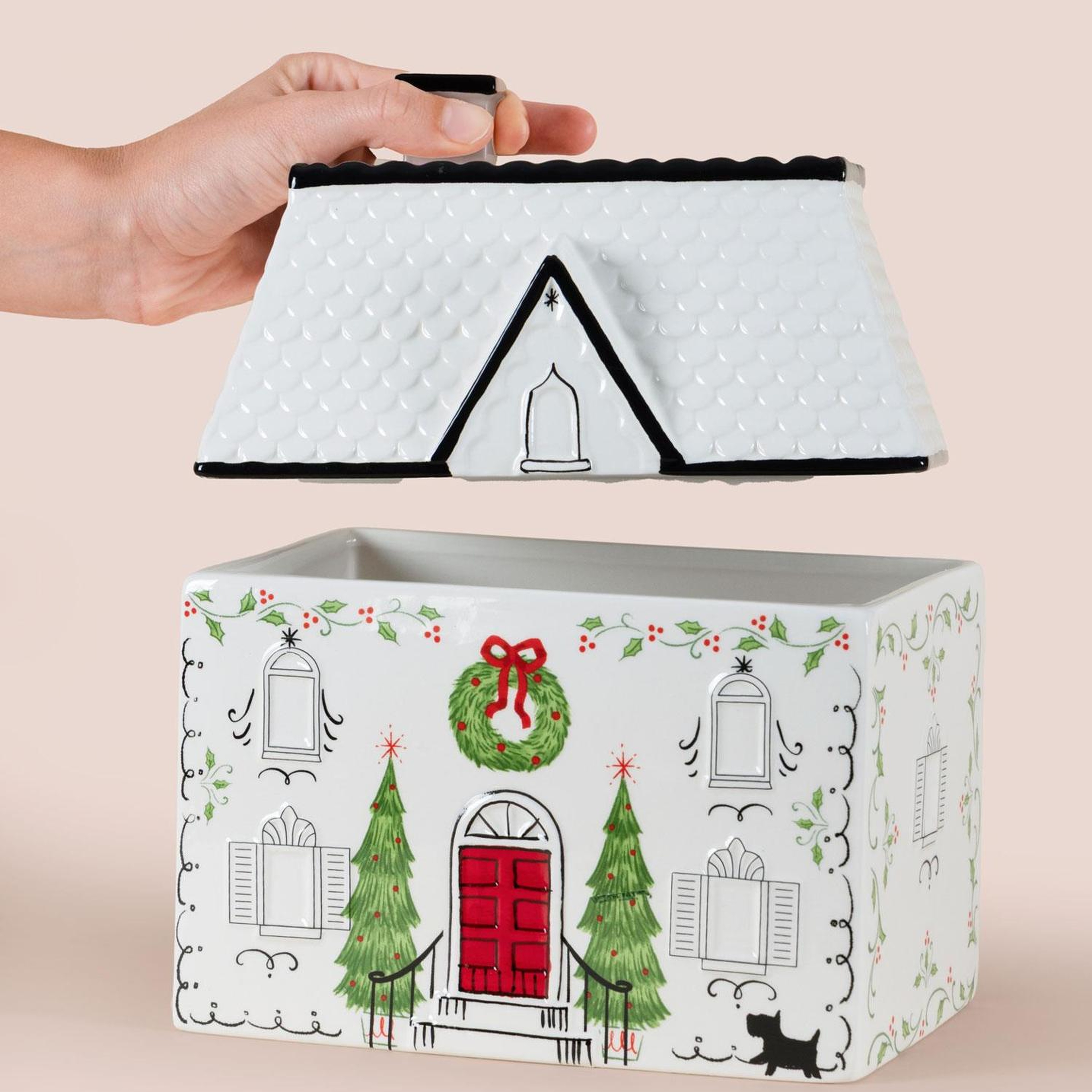 Dekorarif Kurabiye Kavanozu Ev 21x15x25 cm