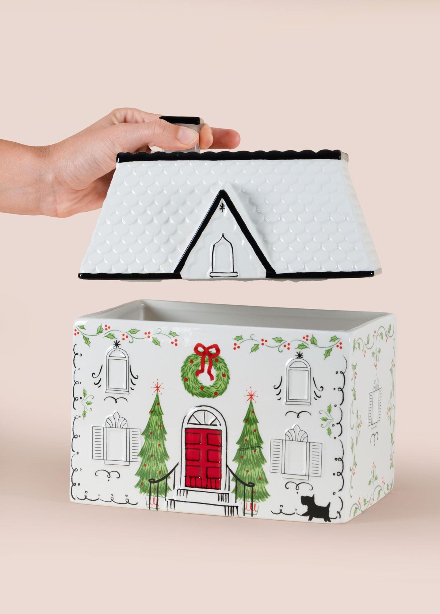 Dekorarif Kurabiye Kavanozu Ev 21x15x25 cm