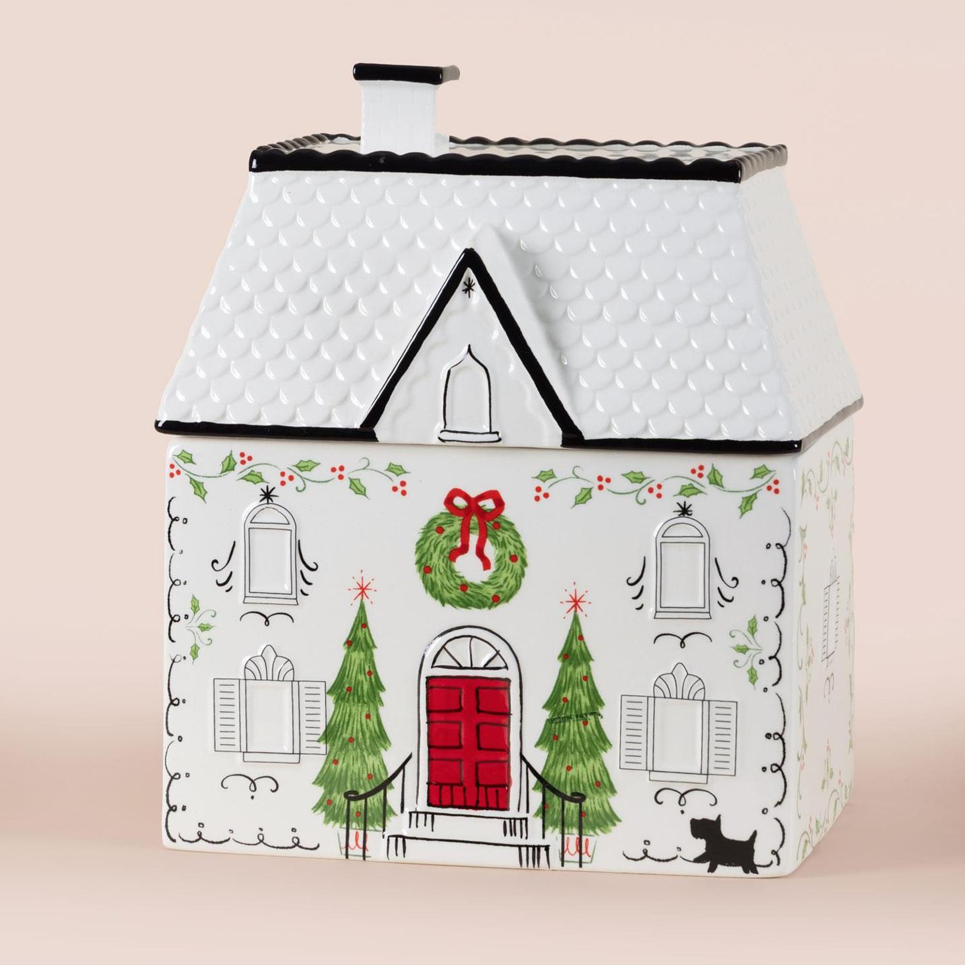 Dekorarif Kurabiye Kavanozu Ev 21x15x25 cm