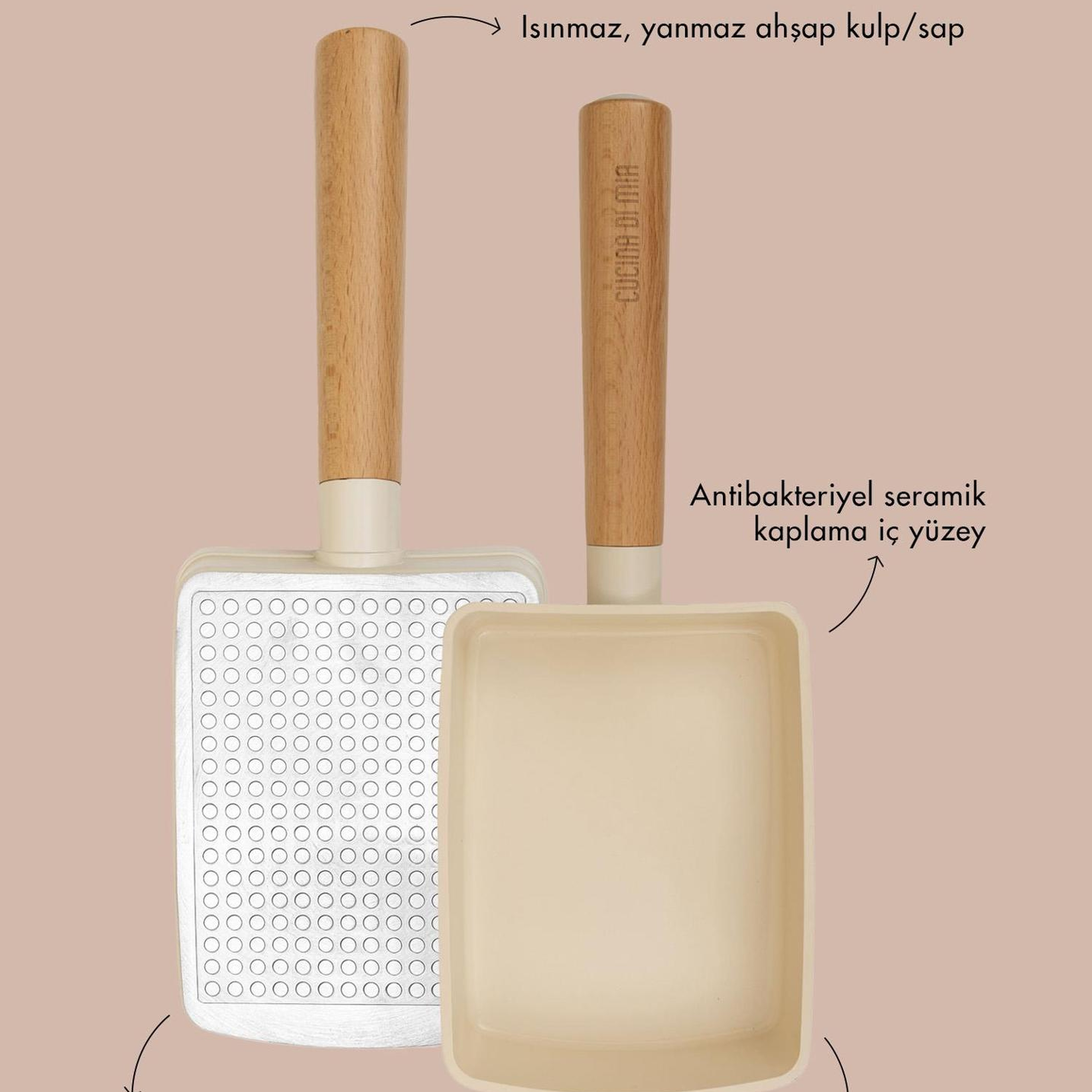 Cucina Di Mia Dikdörtgen Omlet Tavası 14x9 cm