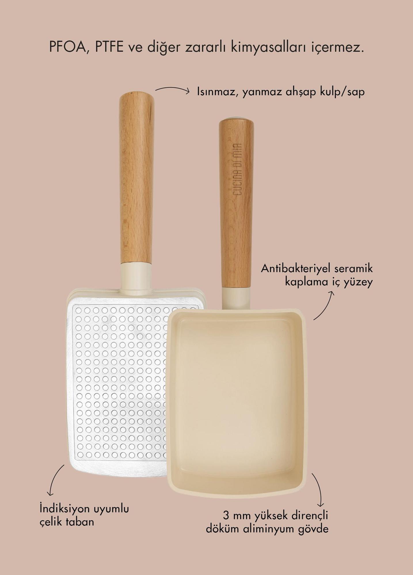 Cucina Di Mia Dikdörtgen Omlet Tavası 14x9 cm