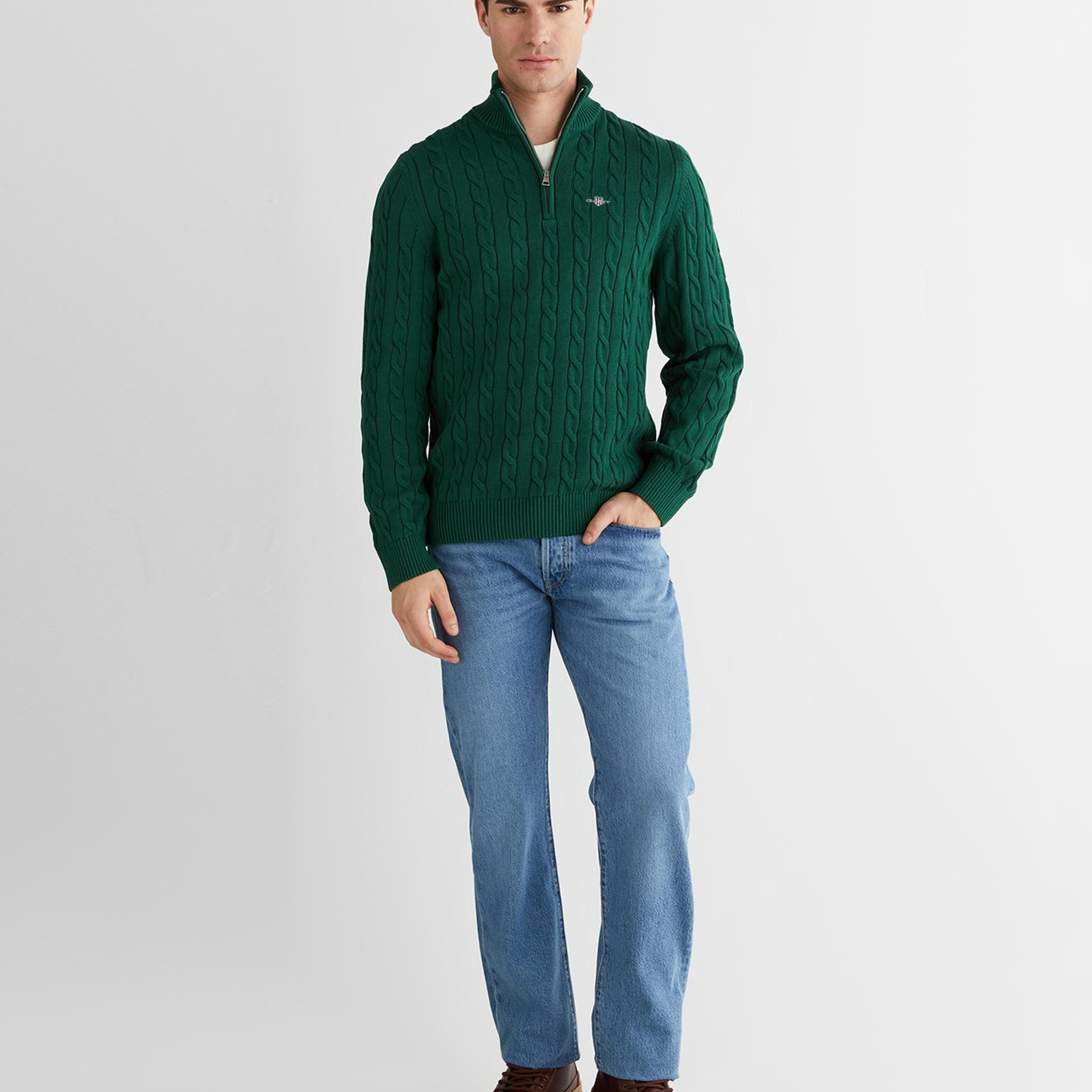 GANT Erkek Yeşil Regular Fit Kazak