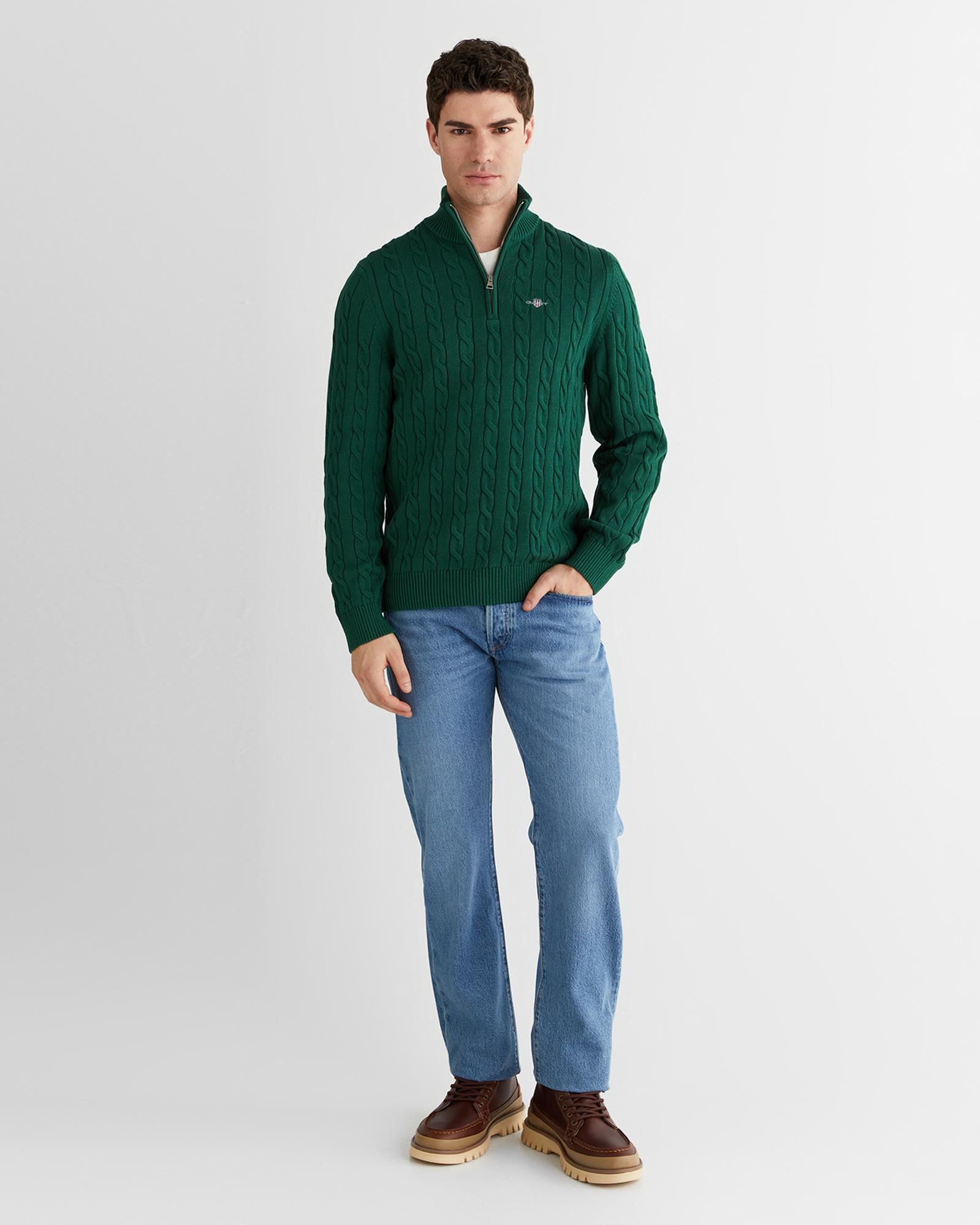 GANT Erkek Yeşil Regular Fit Kazak