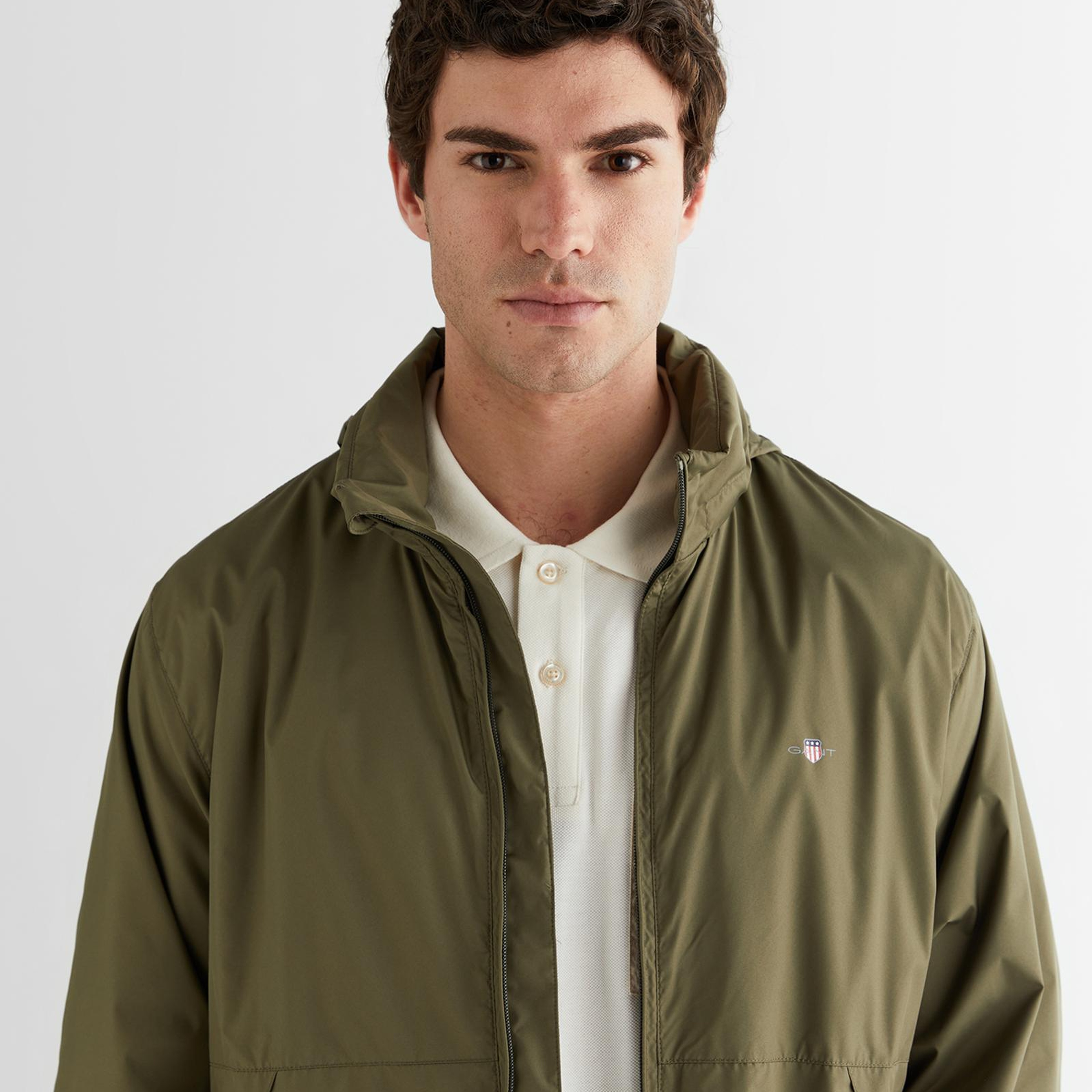 Gant Erkek Yeşil Regular Fit Kapüşonlu Rüzgarlık