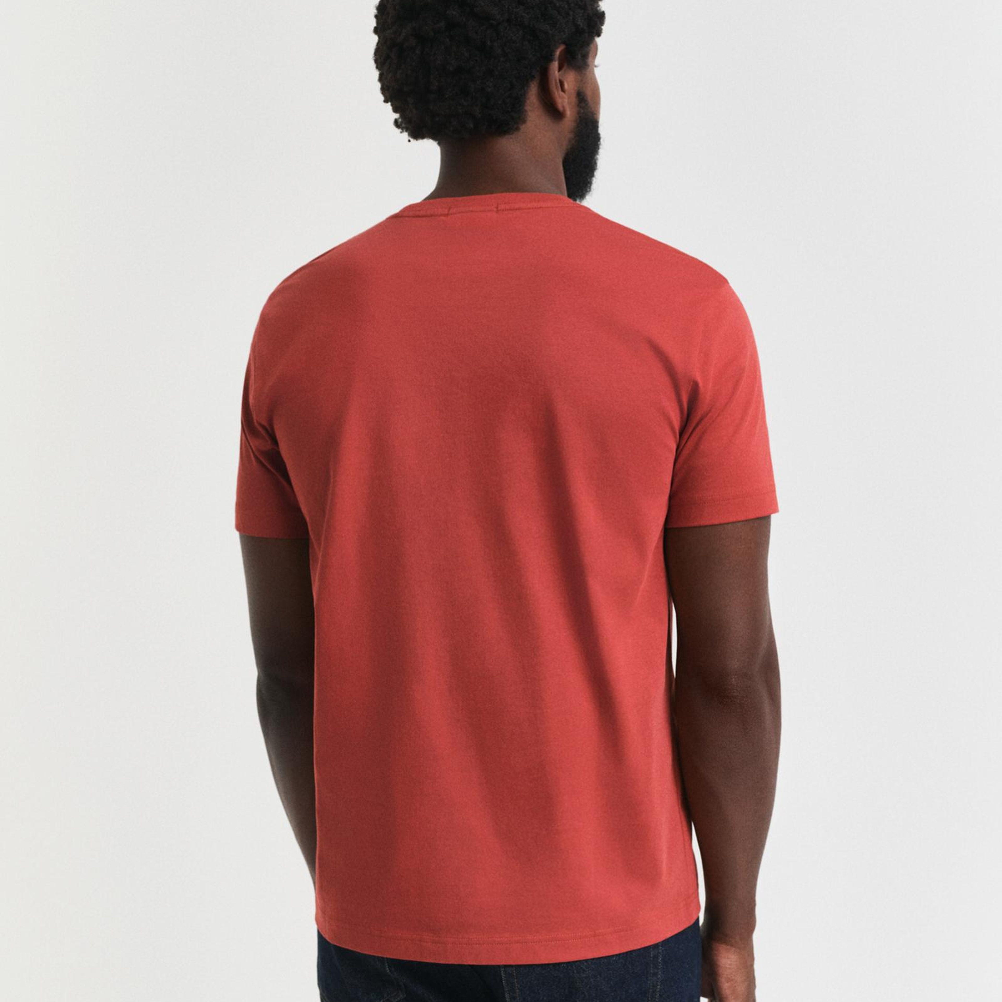 GANT Erkek Kırmızı Regular Fit Bisiklet Yaka T-Shirt