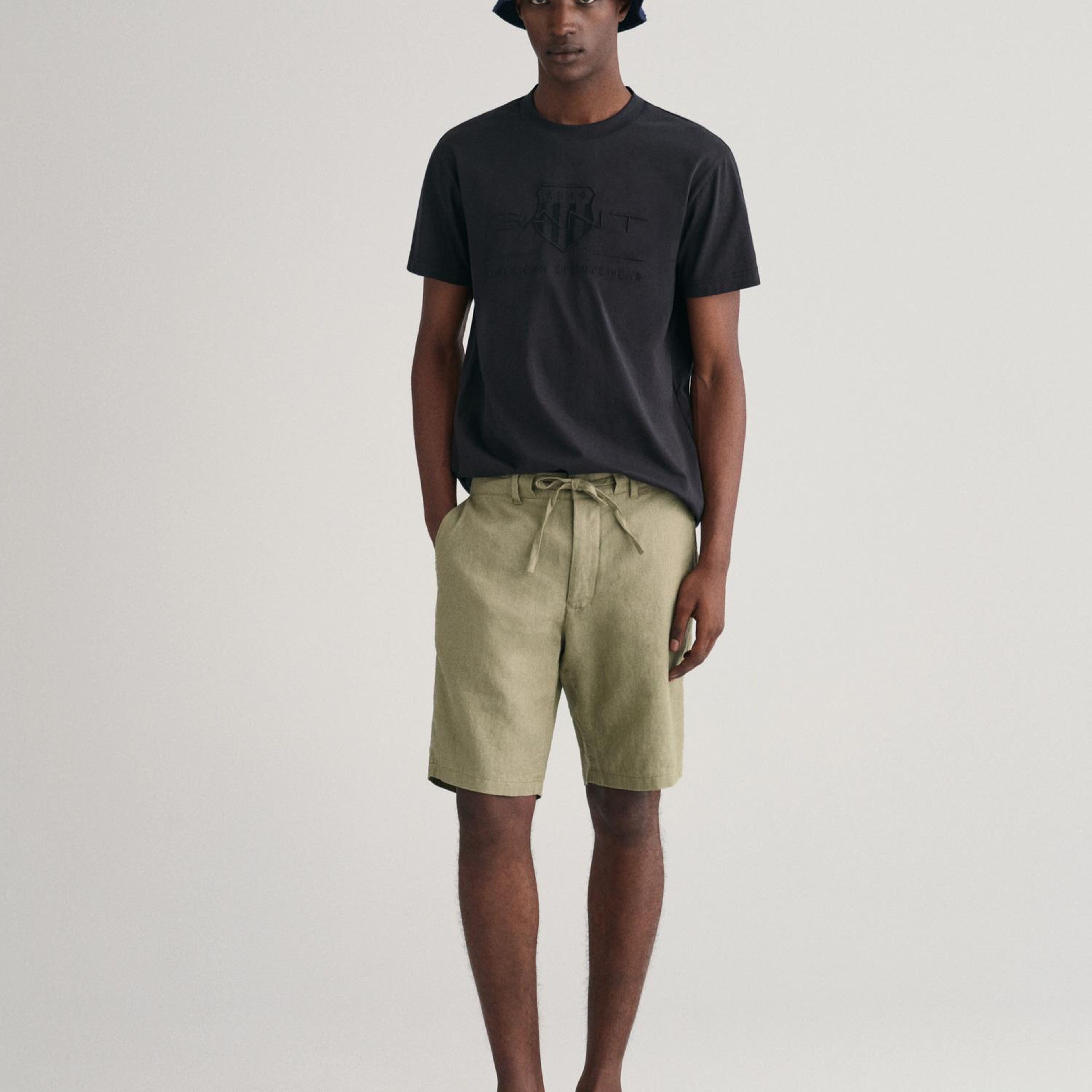 GANT Erkek Yeşil Relaxed Fit Keten Şort