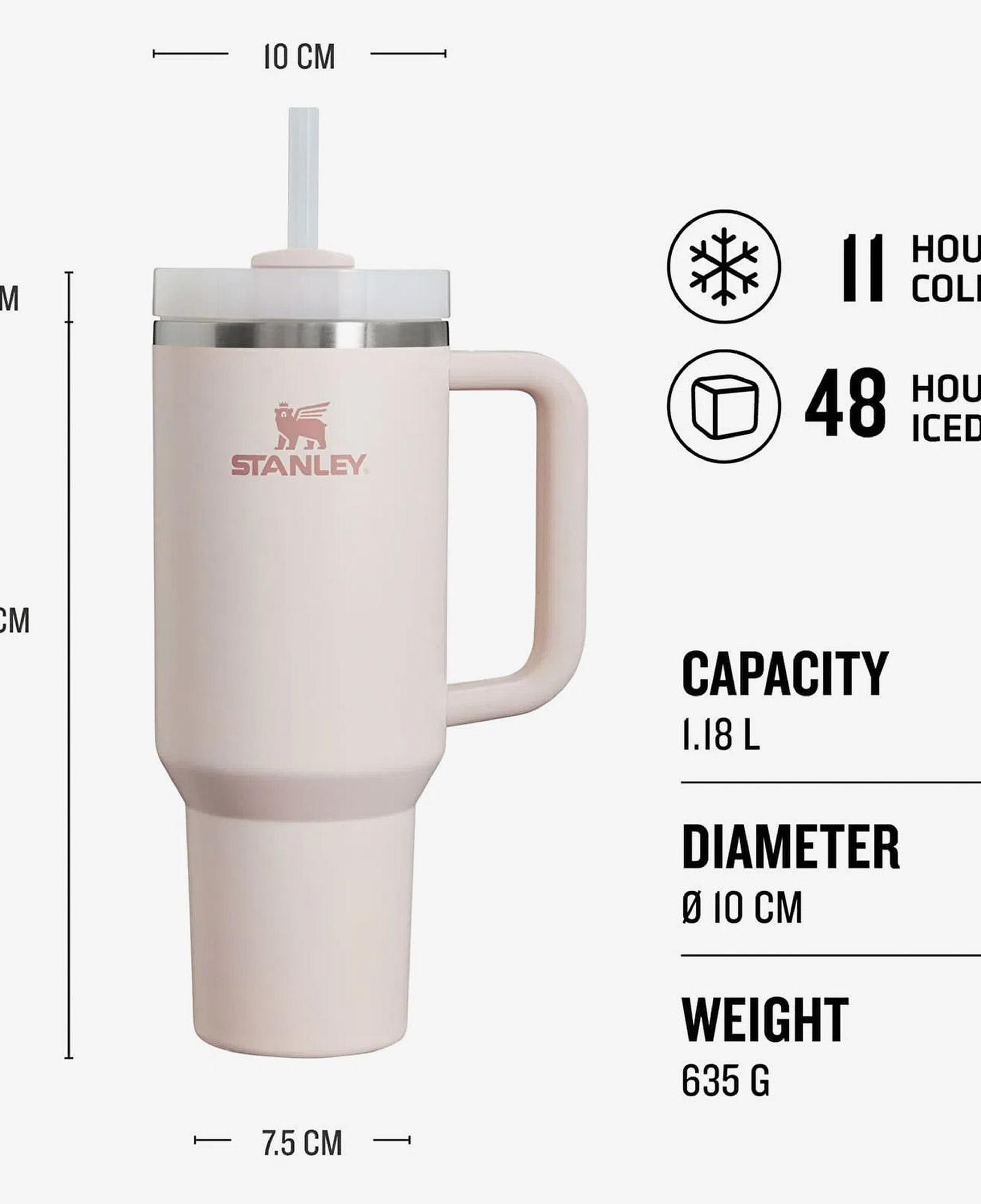 Stanley Quencher Pipetli 1.18 L Pembe Termos