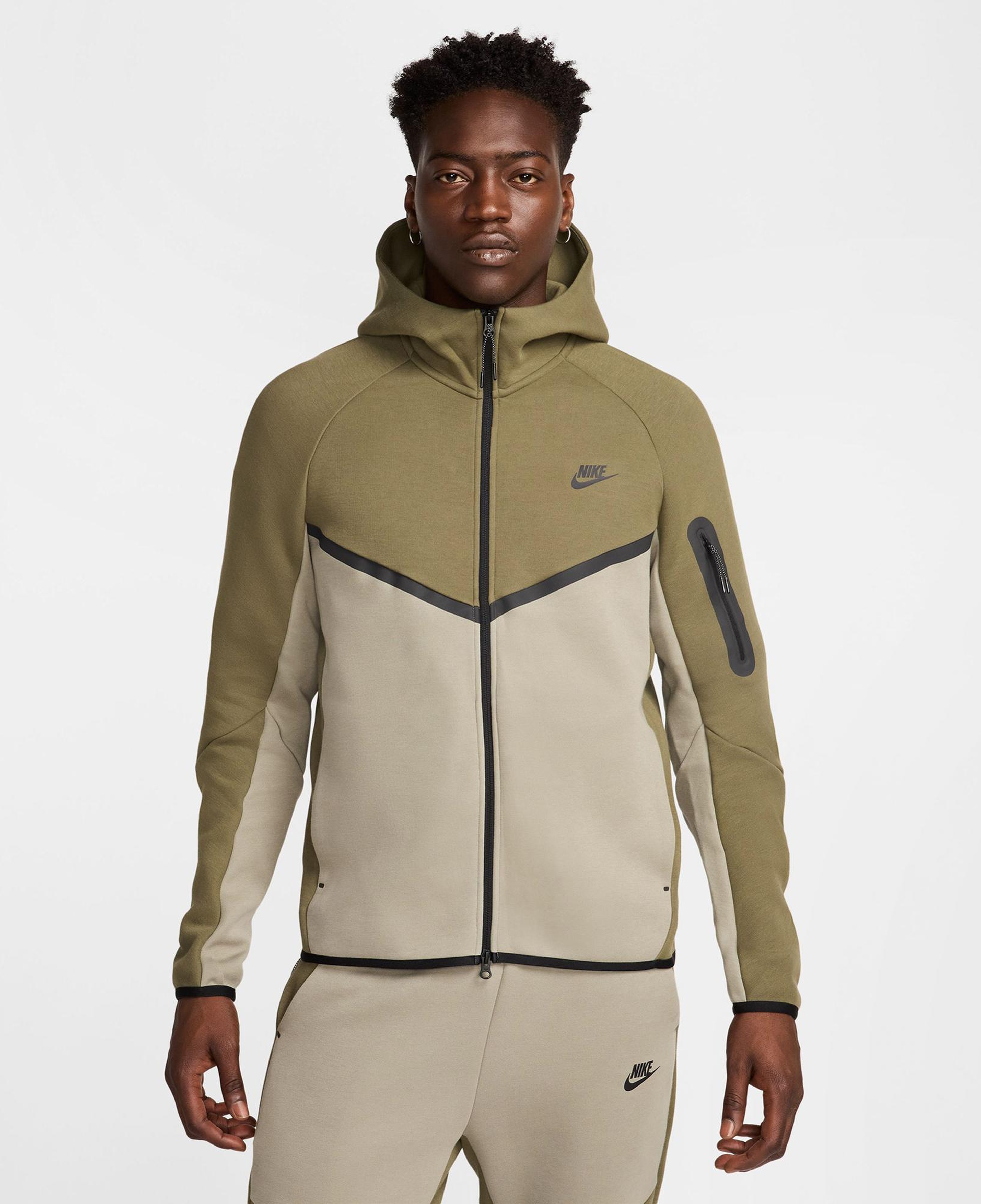 Nike Tech Fleece Erkek Haki Kapüşonlu Hoodie