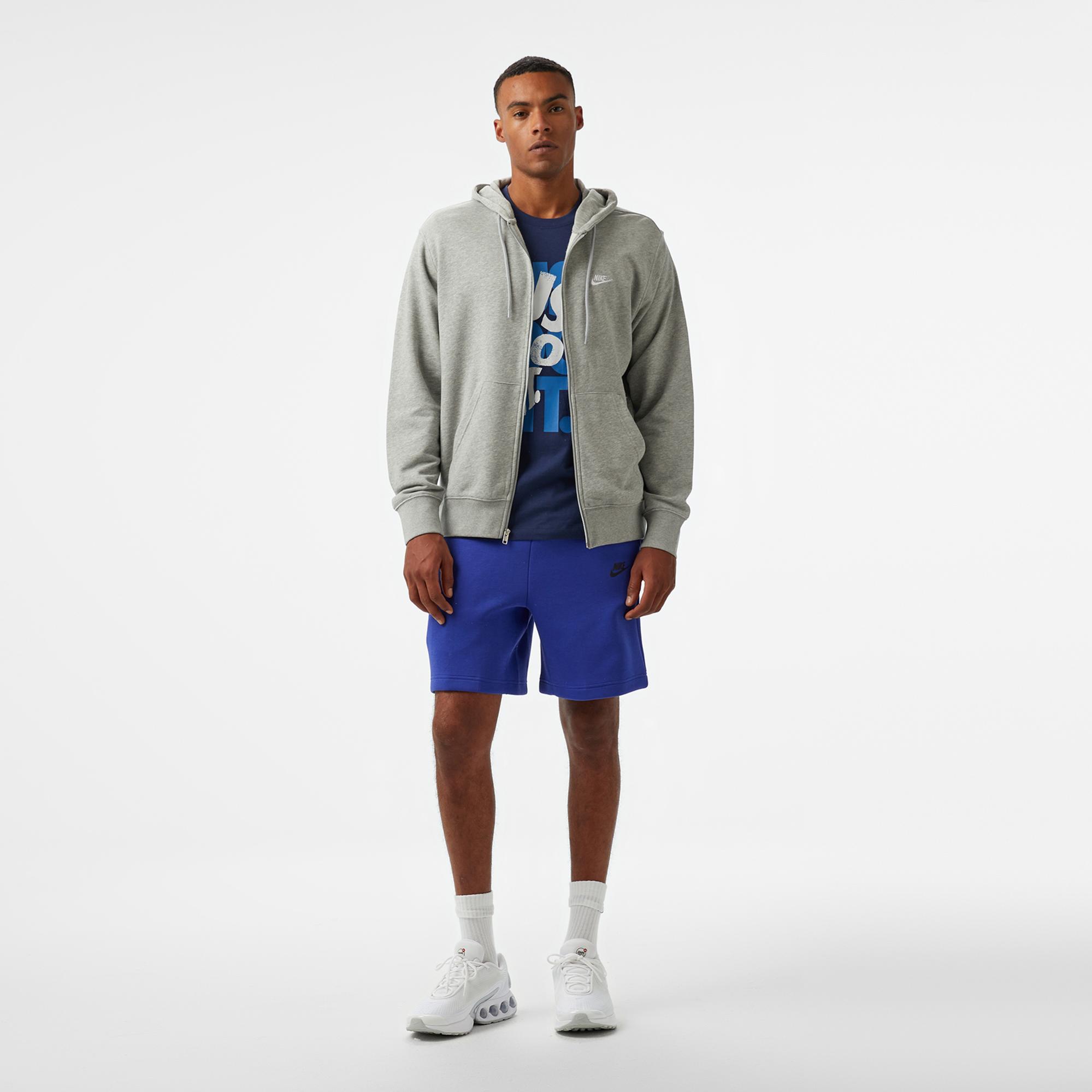 Nike Club Fleece Erkek Gri Hoodie