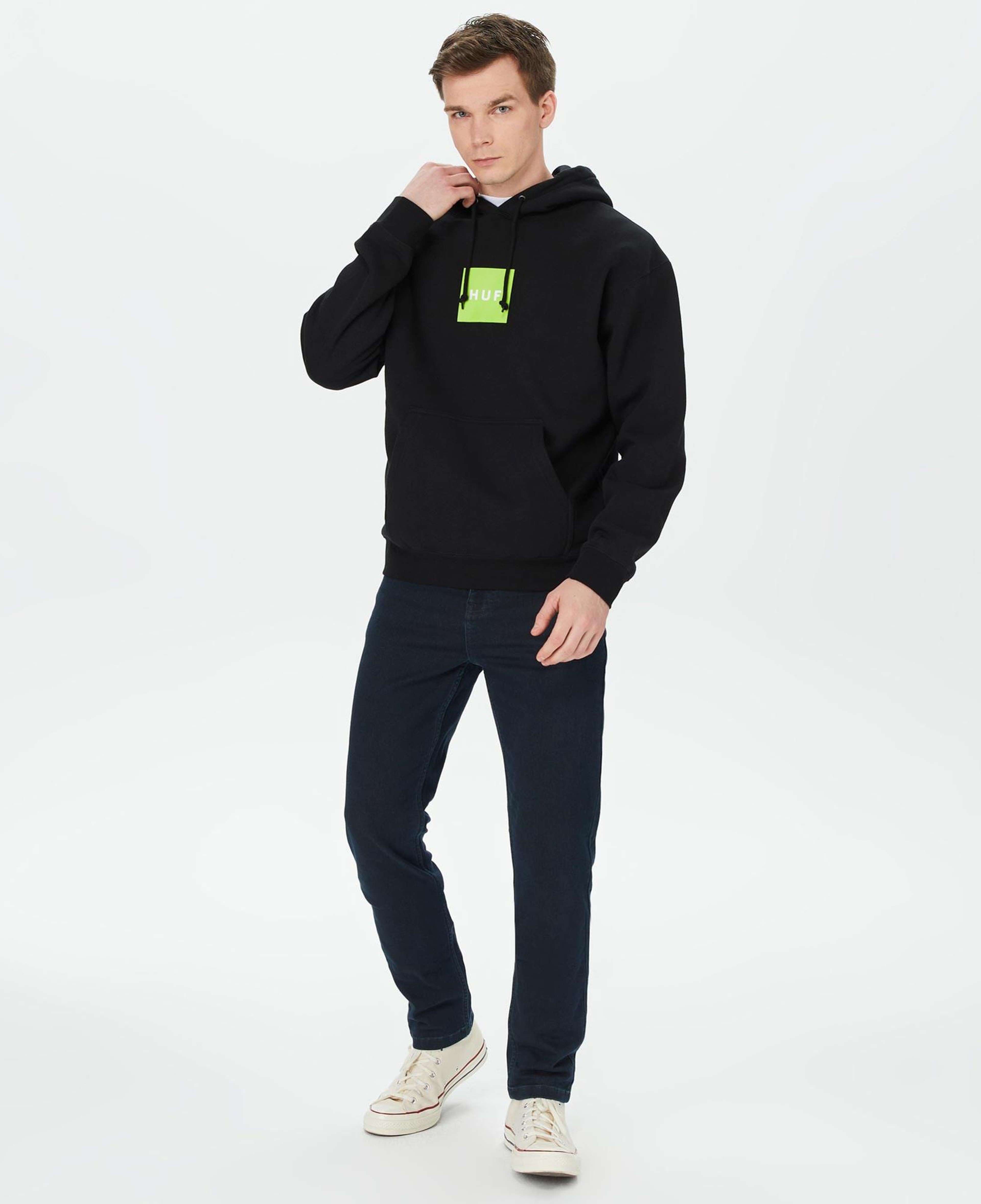 HUF Set Box Erkek Siyah Hoodie
