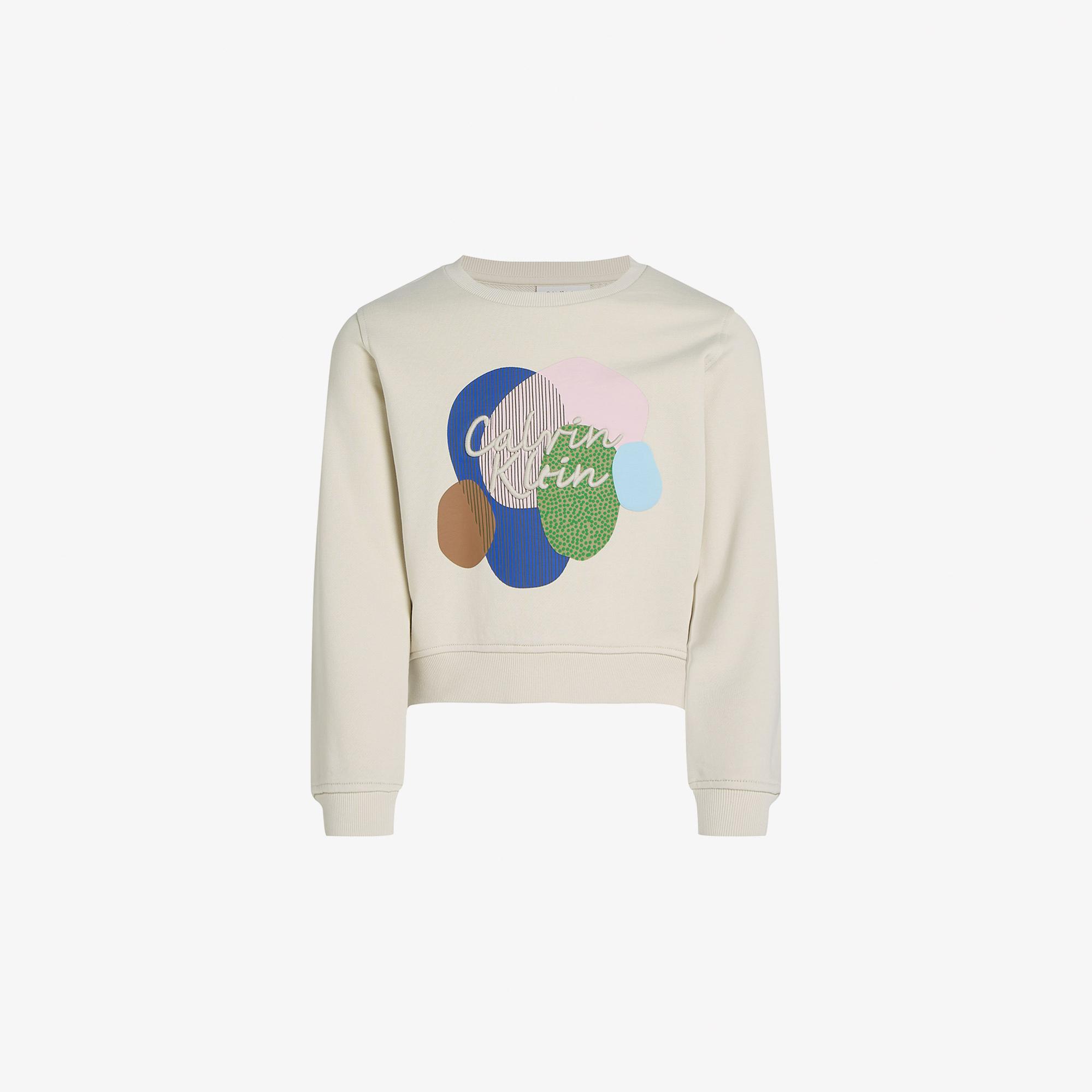 Calvin Klein Graphic Çocuk Bej Sweatshirt