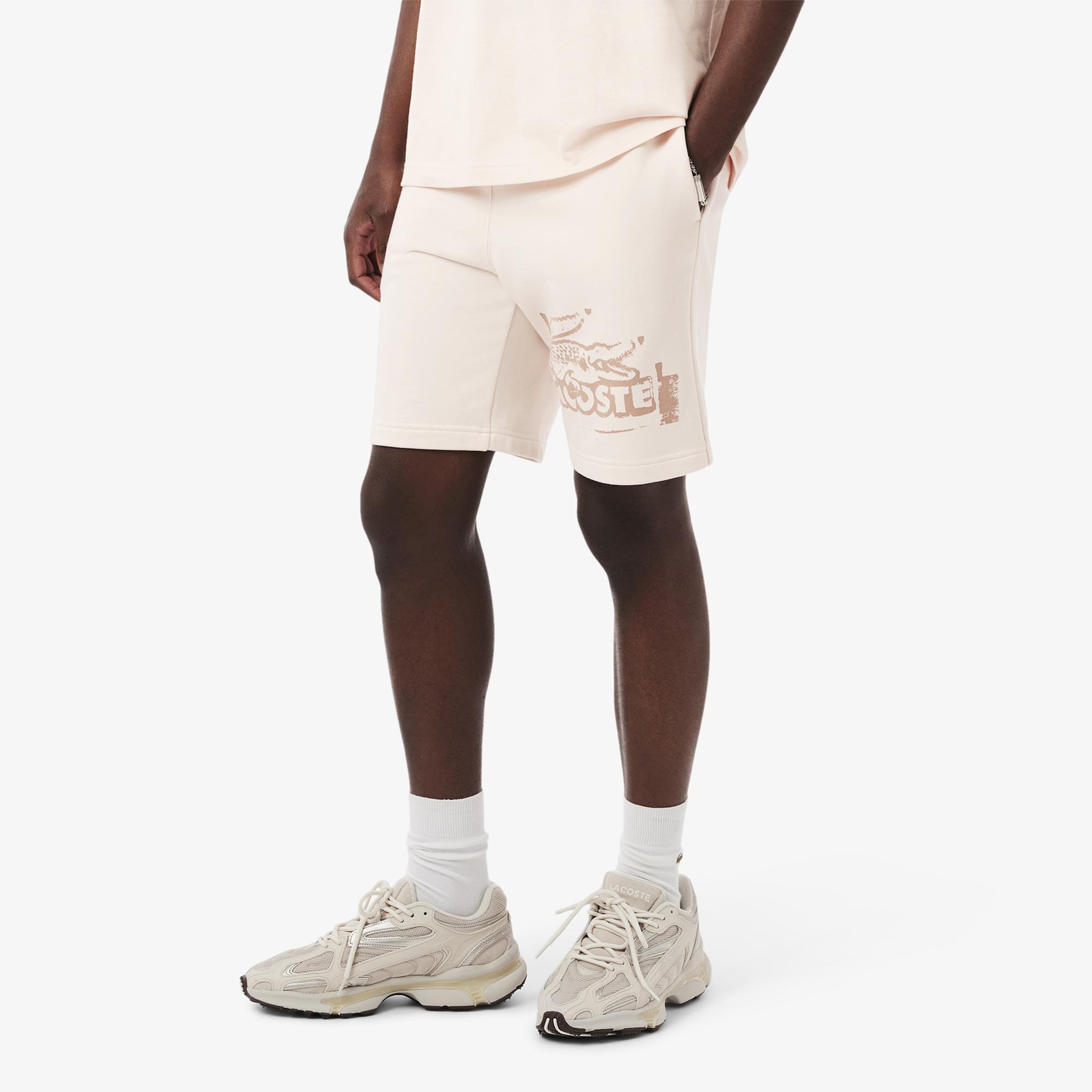 Lacoste Erkek Regular Fit Baskılı Bej Şort