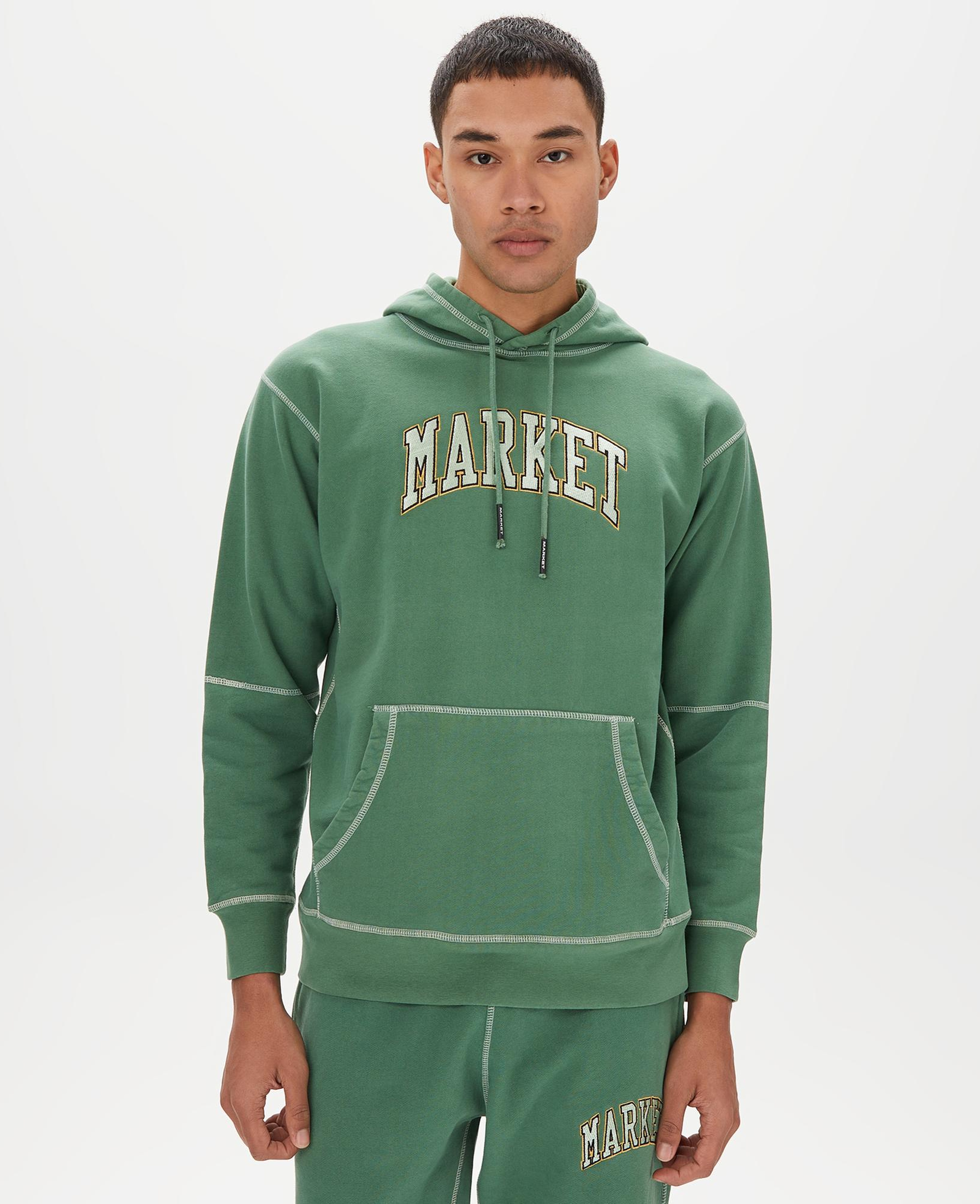 Market Triple Stitch Pullover Erkek Yeşil Hoodie