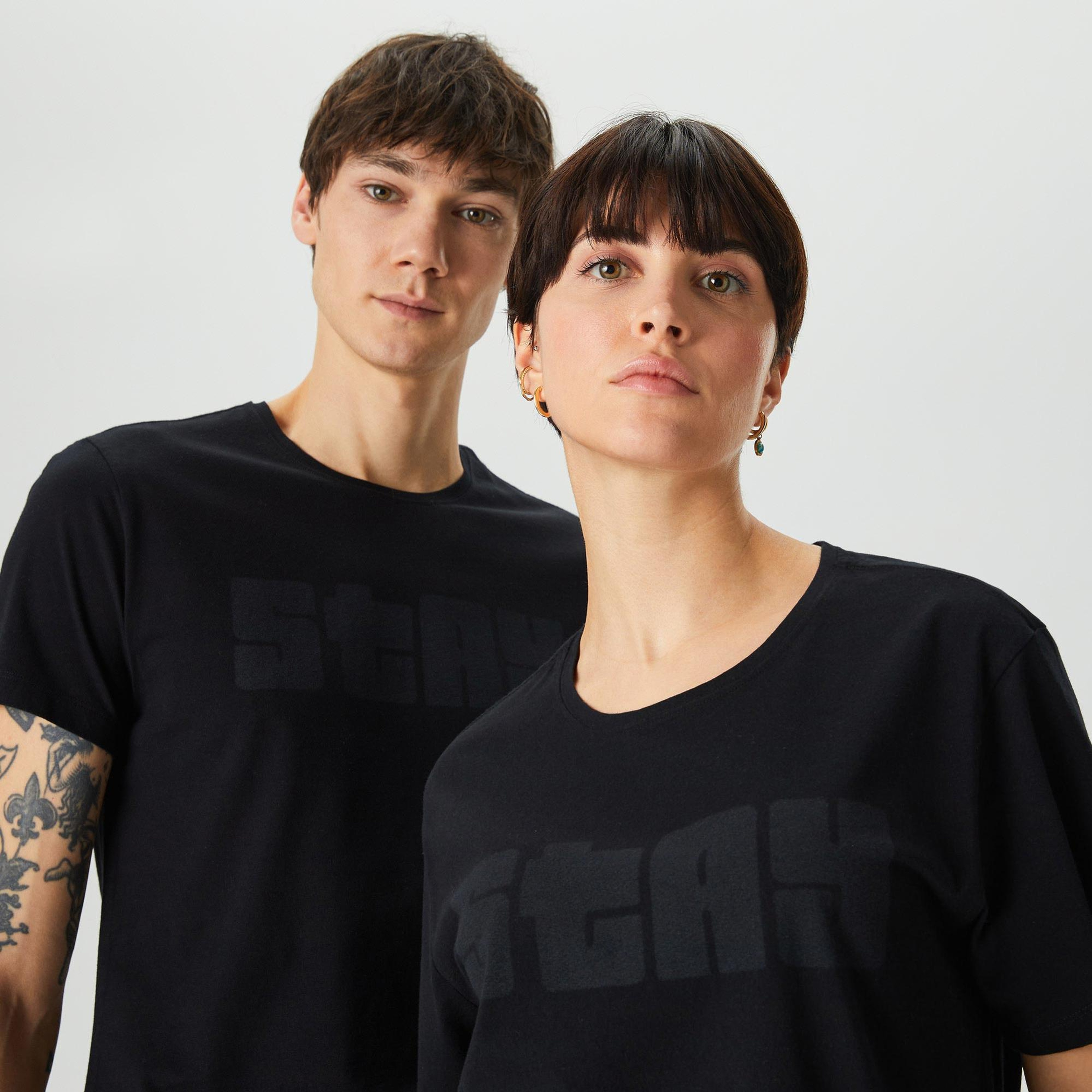 The Stay Line Ghost Print Unisex Siyah T-Shirt