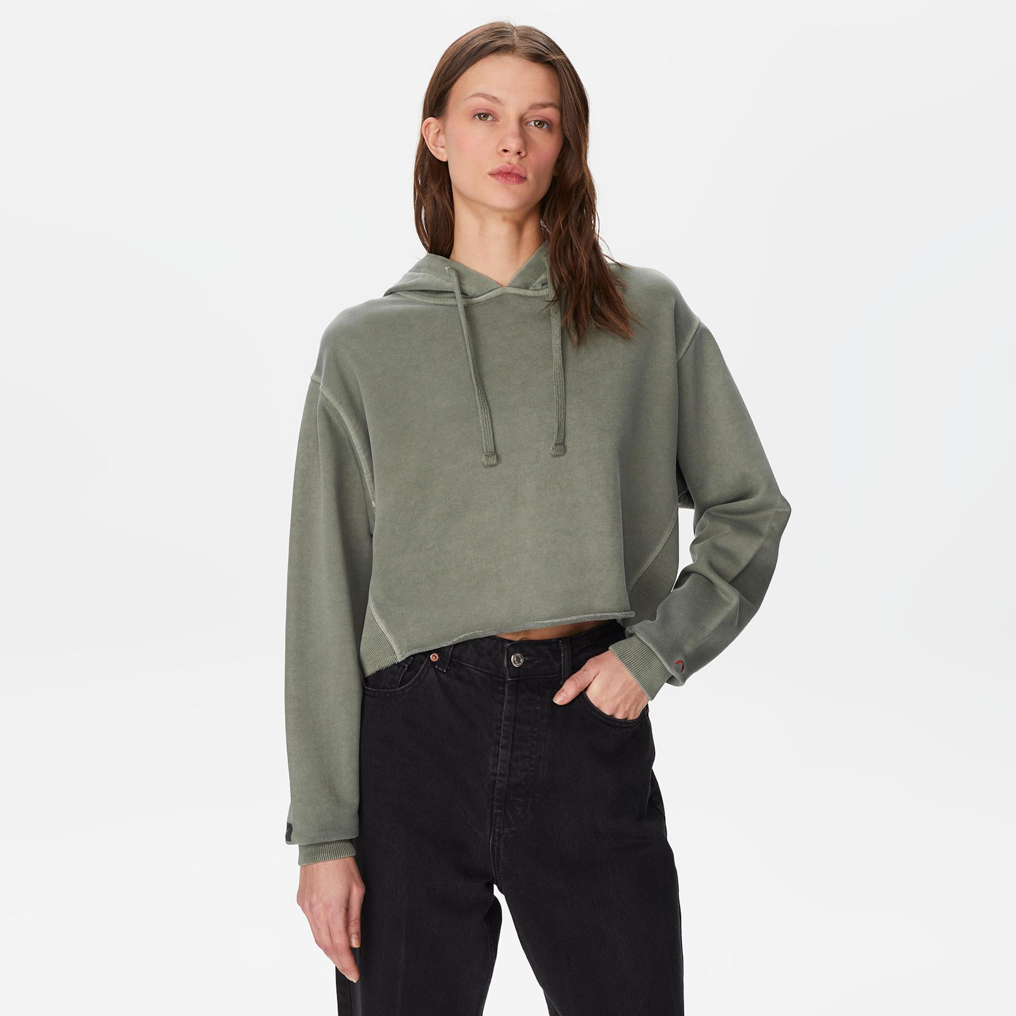 The Stay Line Lumi Pastoral Crop Kadın Yeşil Hoodie