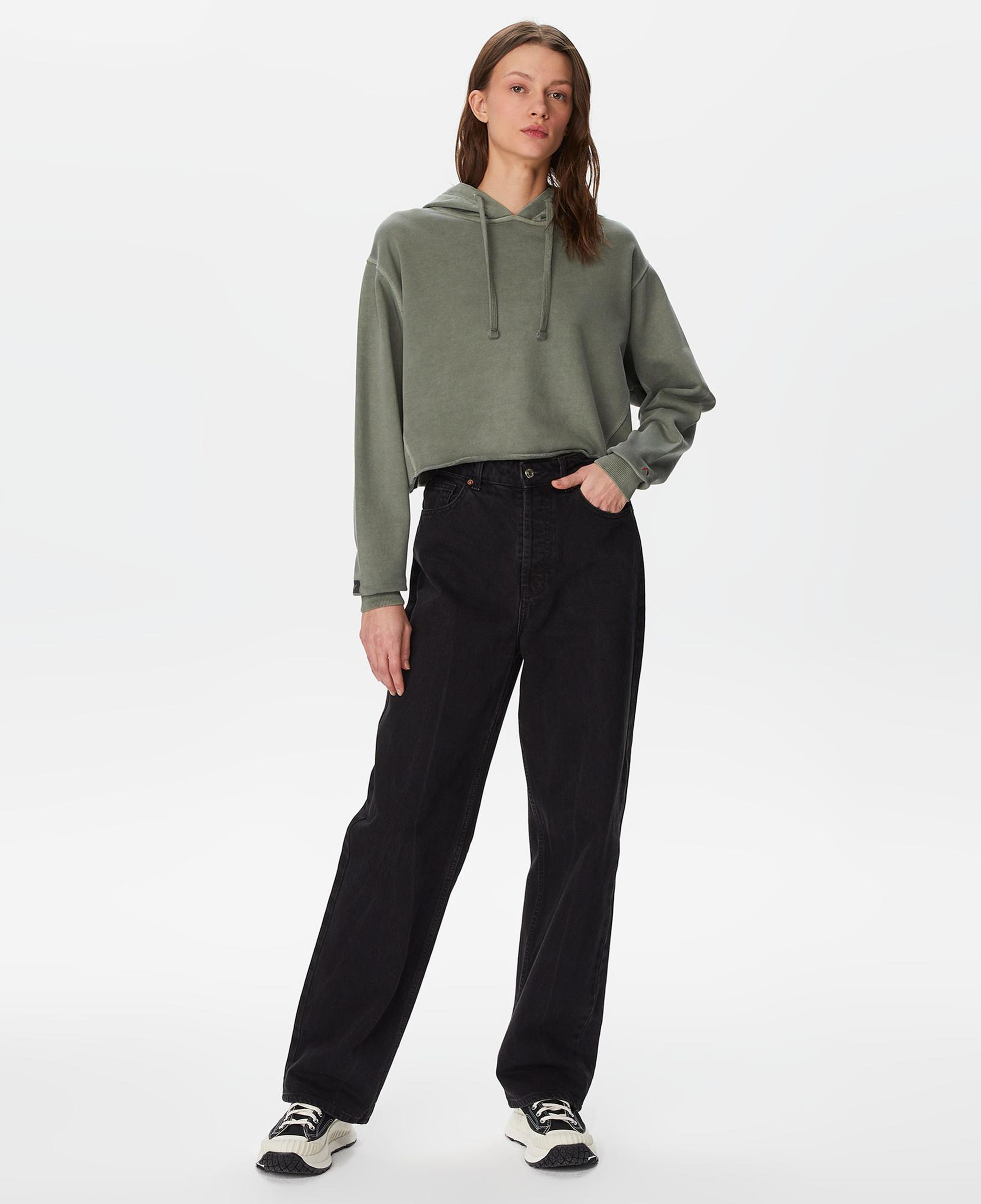 The Stay Line Lumi Pastoral Crop Kadın Yeşil Hoodie