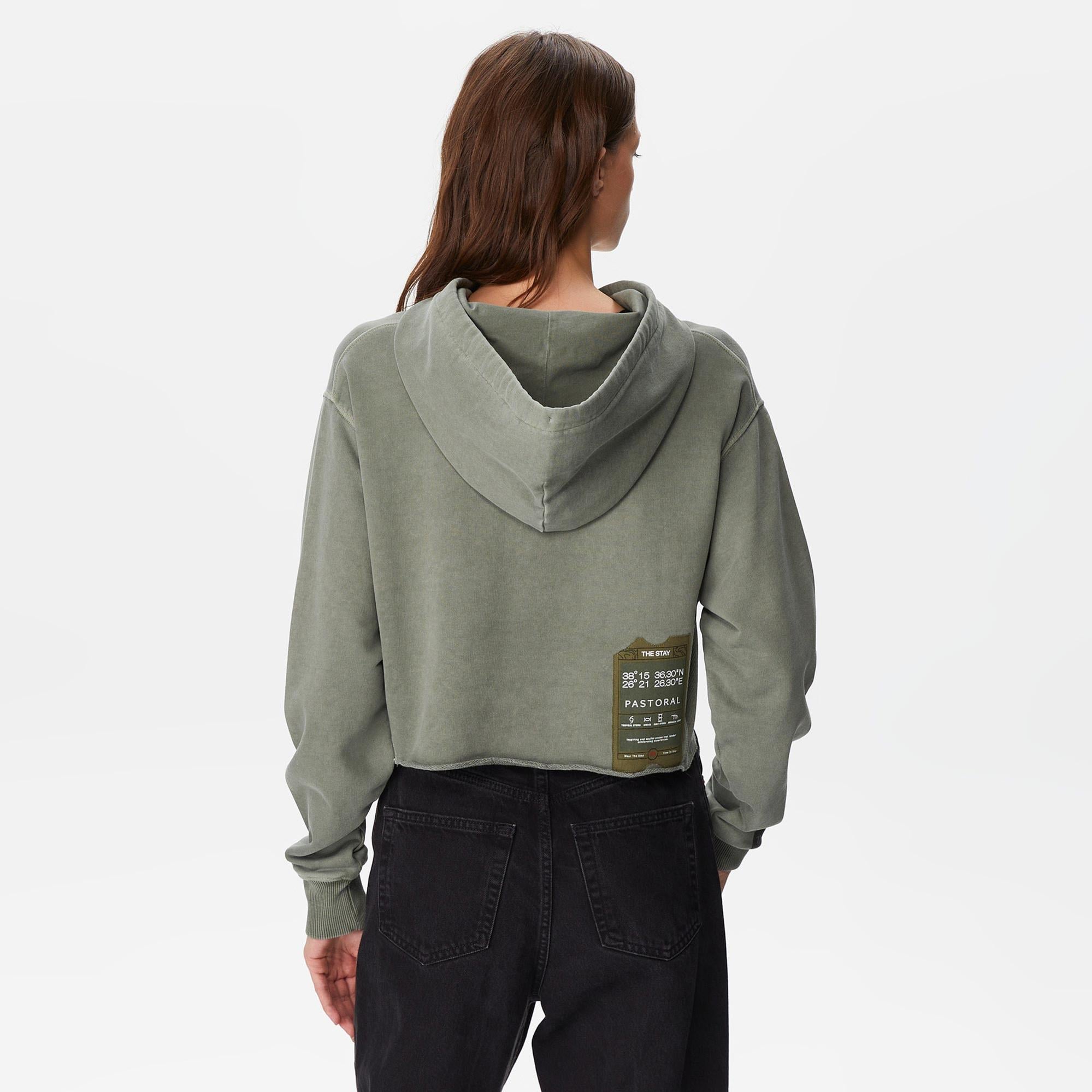 The Stay Line Lumi Pastoral Crop Kadın Yeşil Hoodie