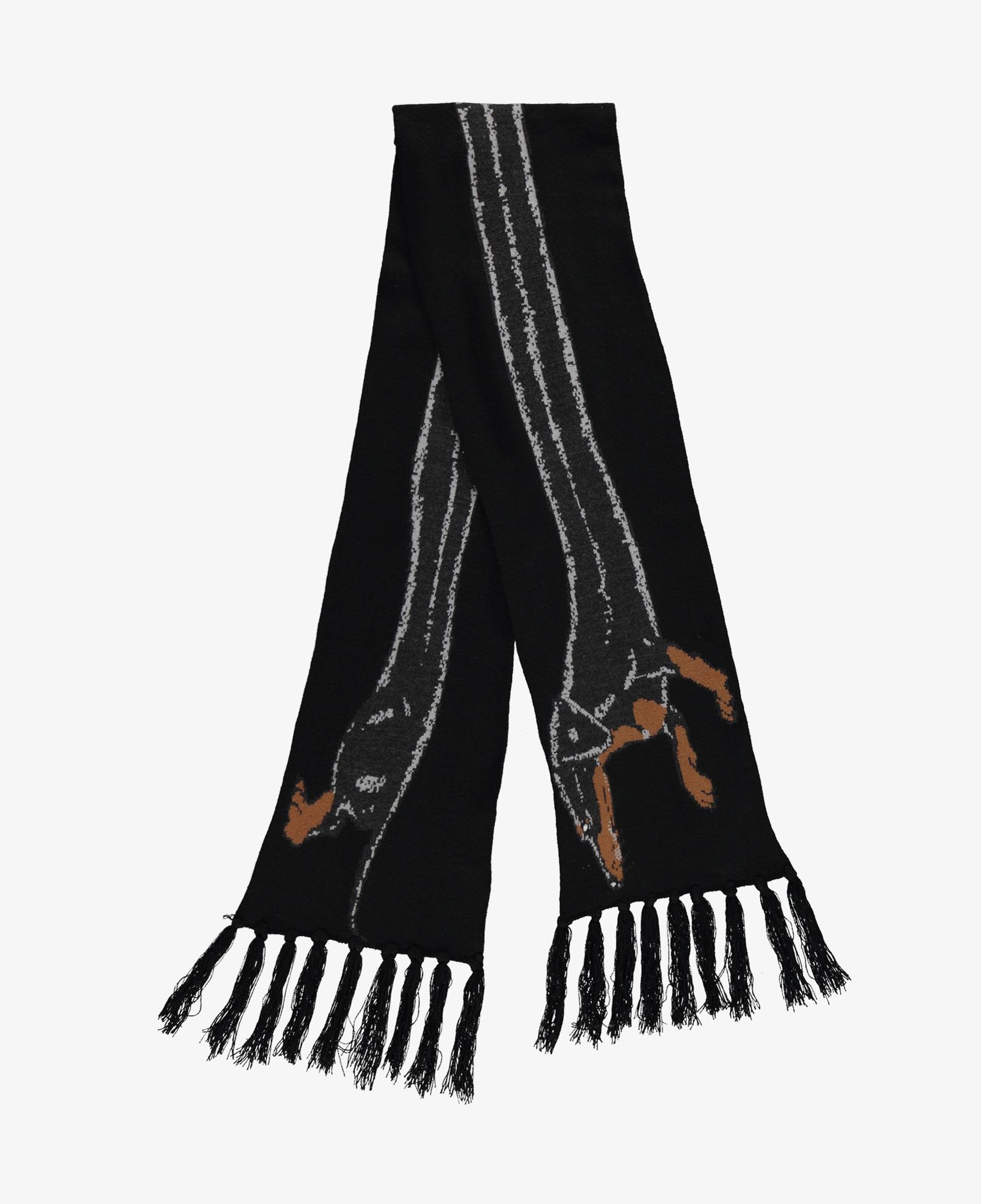 Market Long Bois Knit Erkek Siyah Atkı