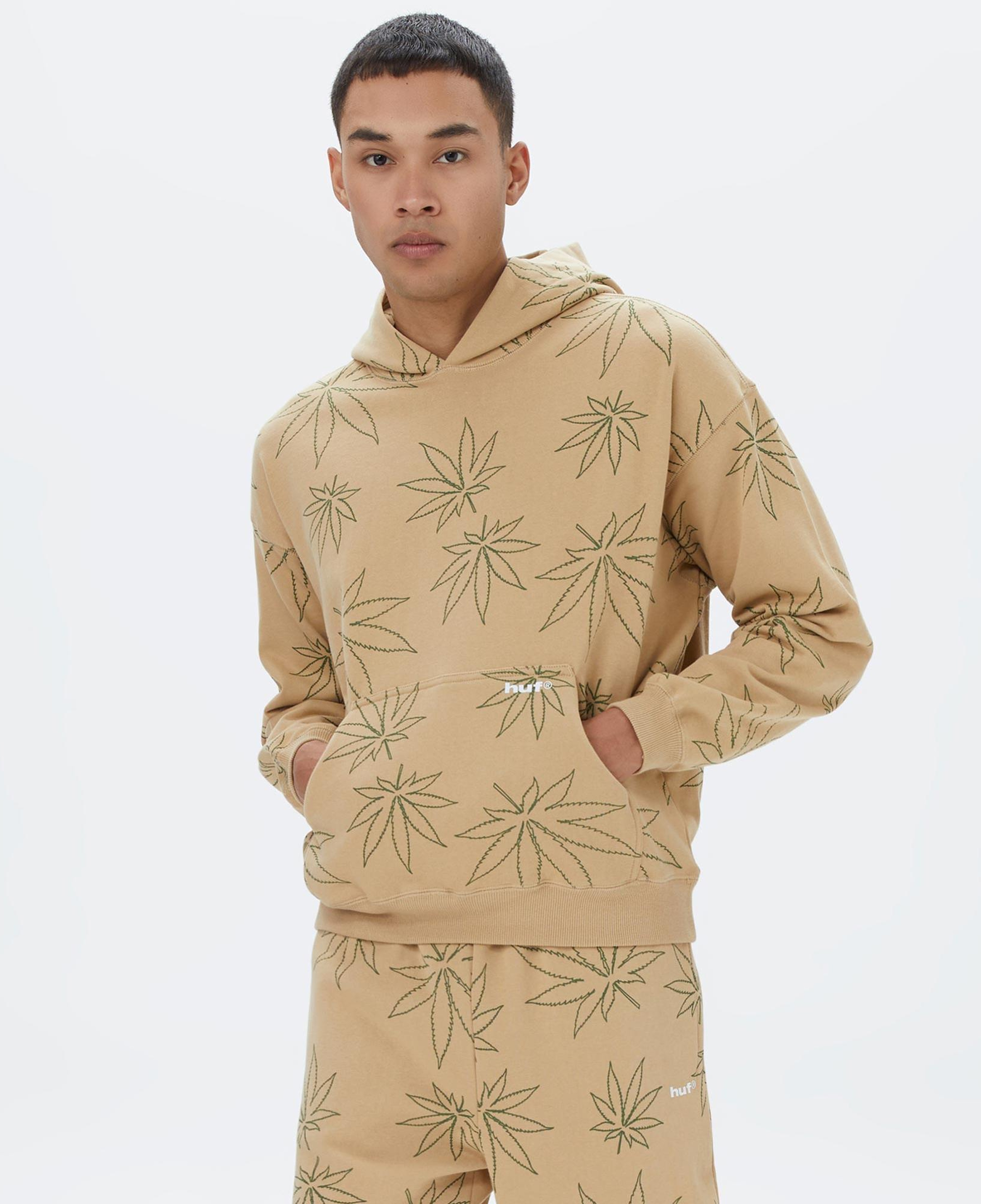 HUF Plantlife Erkek Bej Hoodie