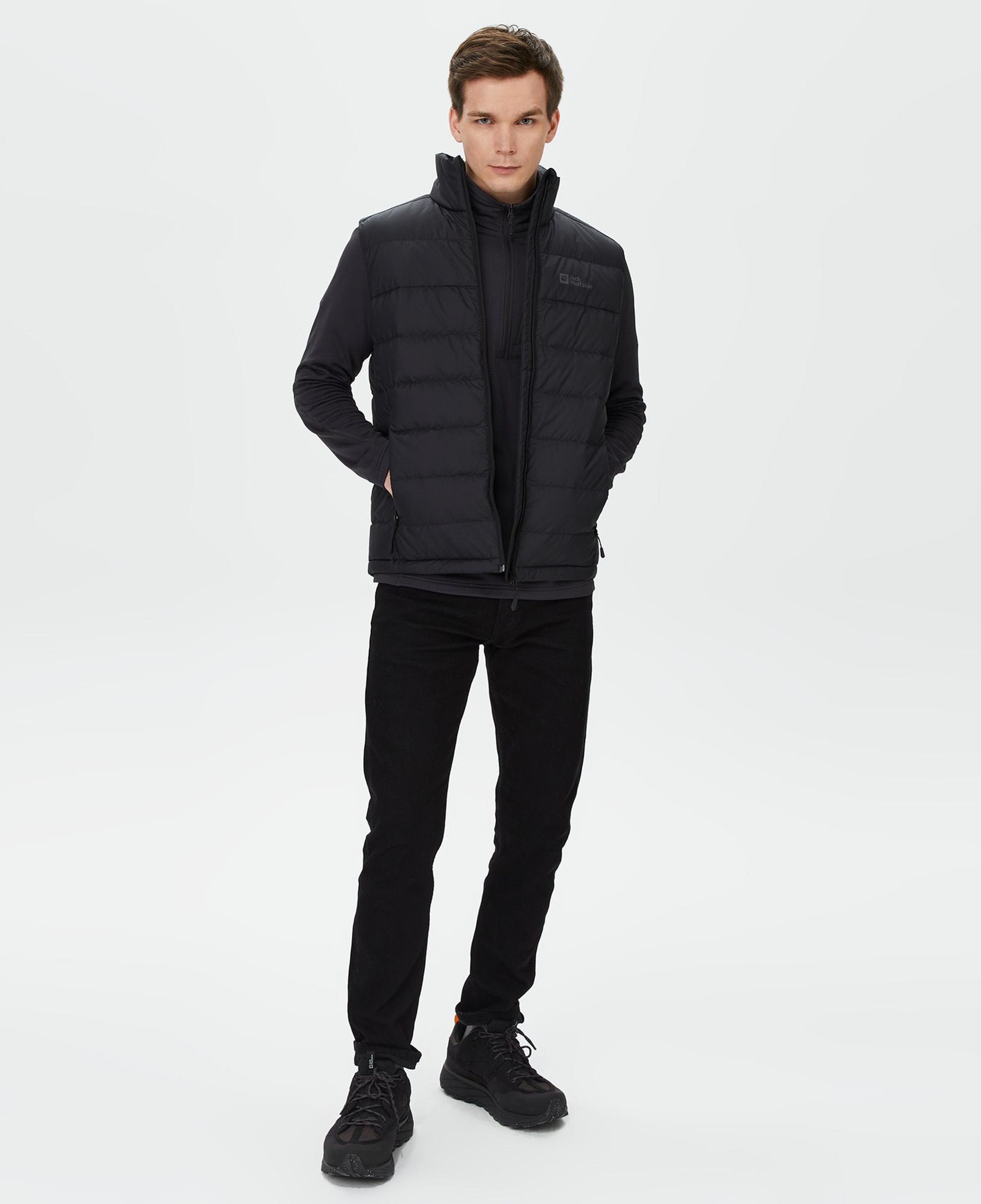 Jack Wolfskin Ather Down Vest Erkek Siyah Yelek