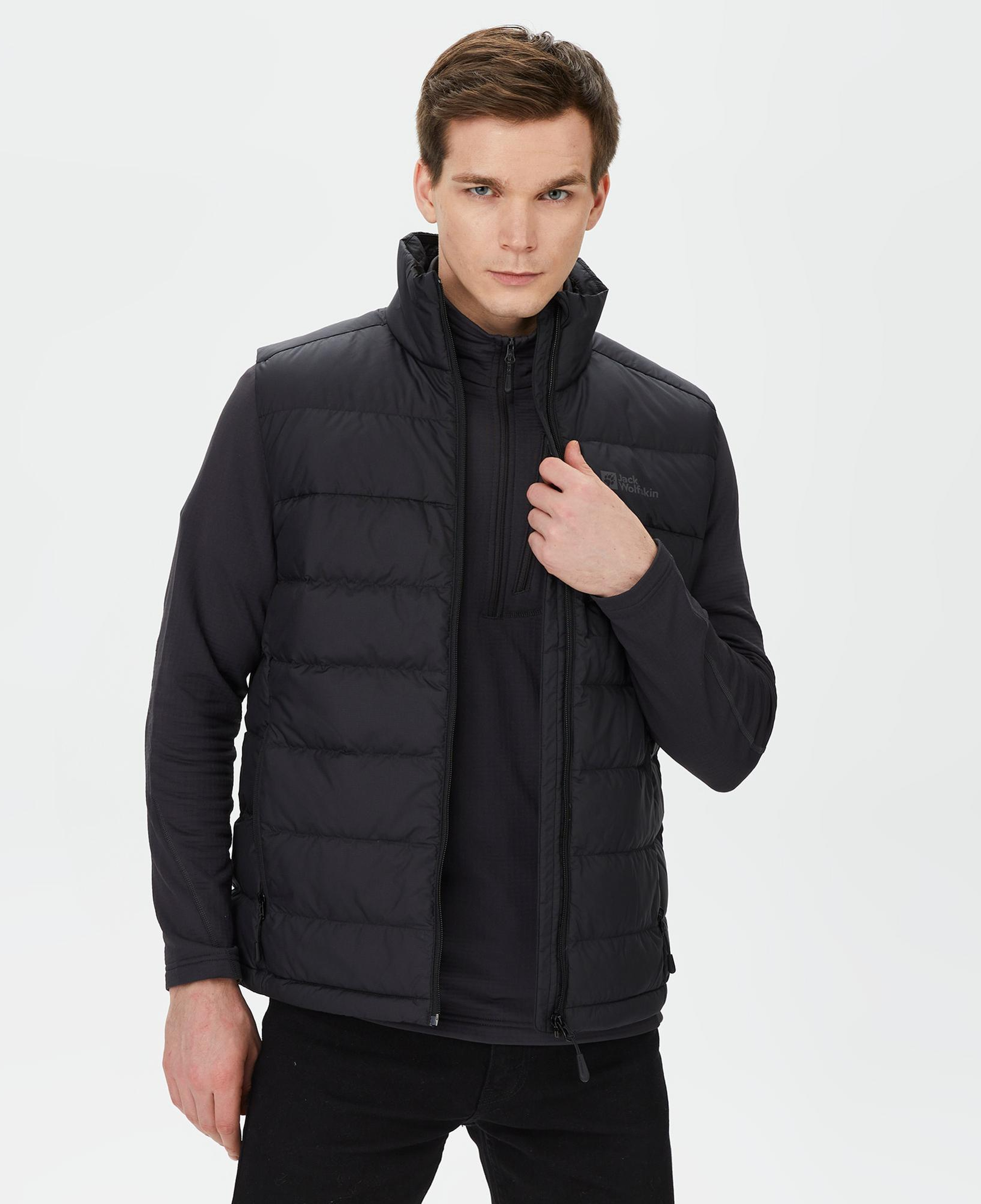 Jack Wolfskin Ather Down Vest Erkek Siyah Yelek