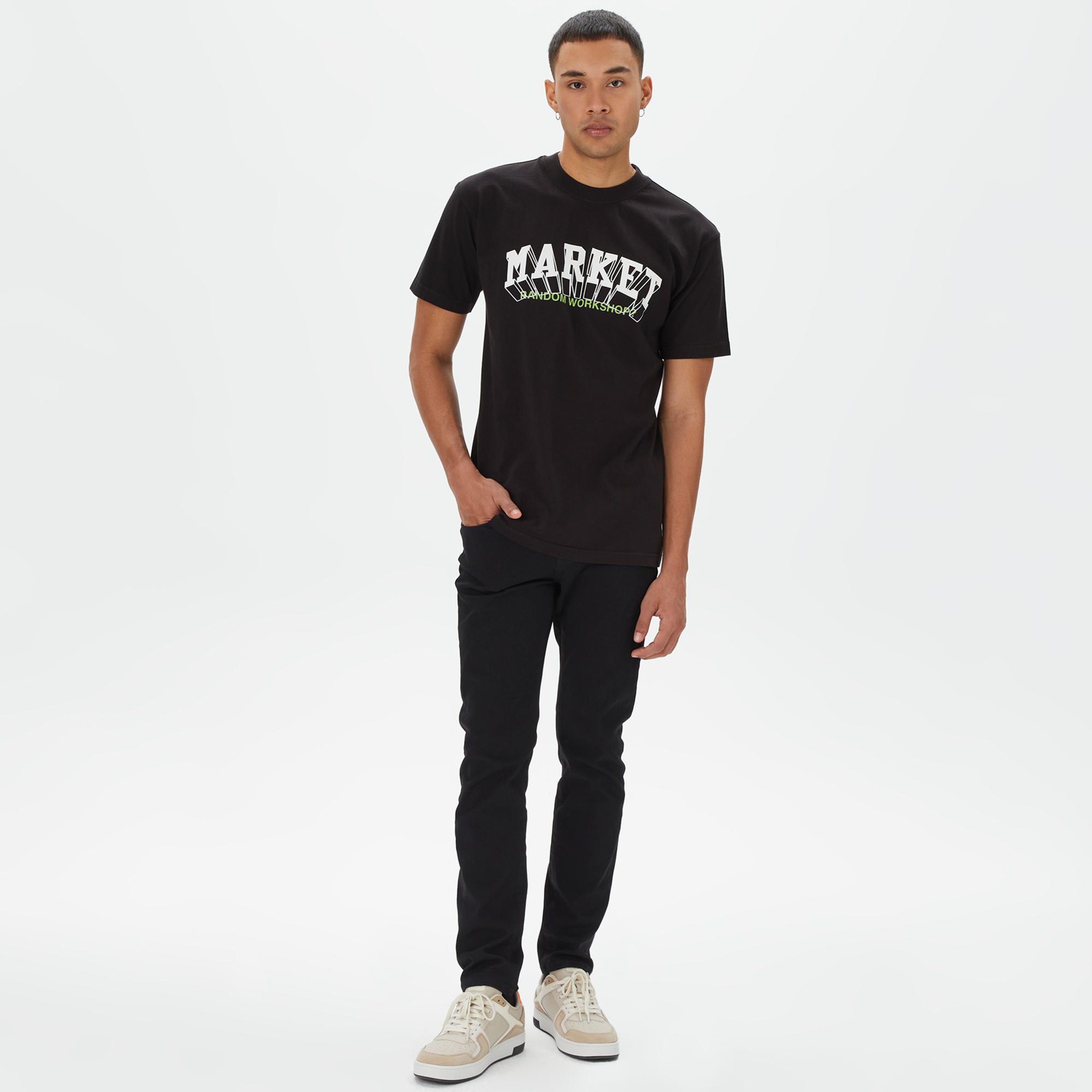 Market Super Market Erkek Siyah T-Shirt