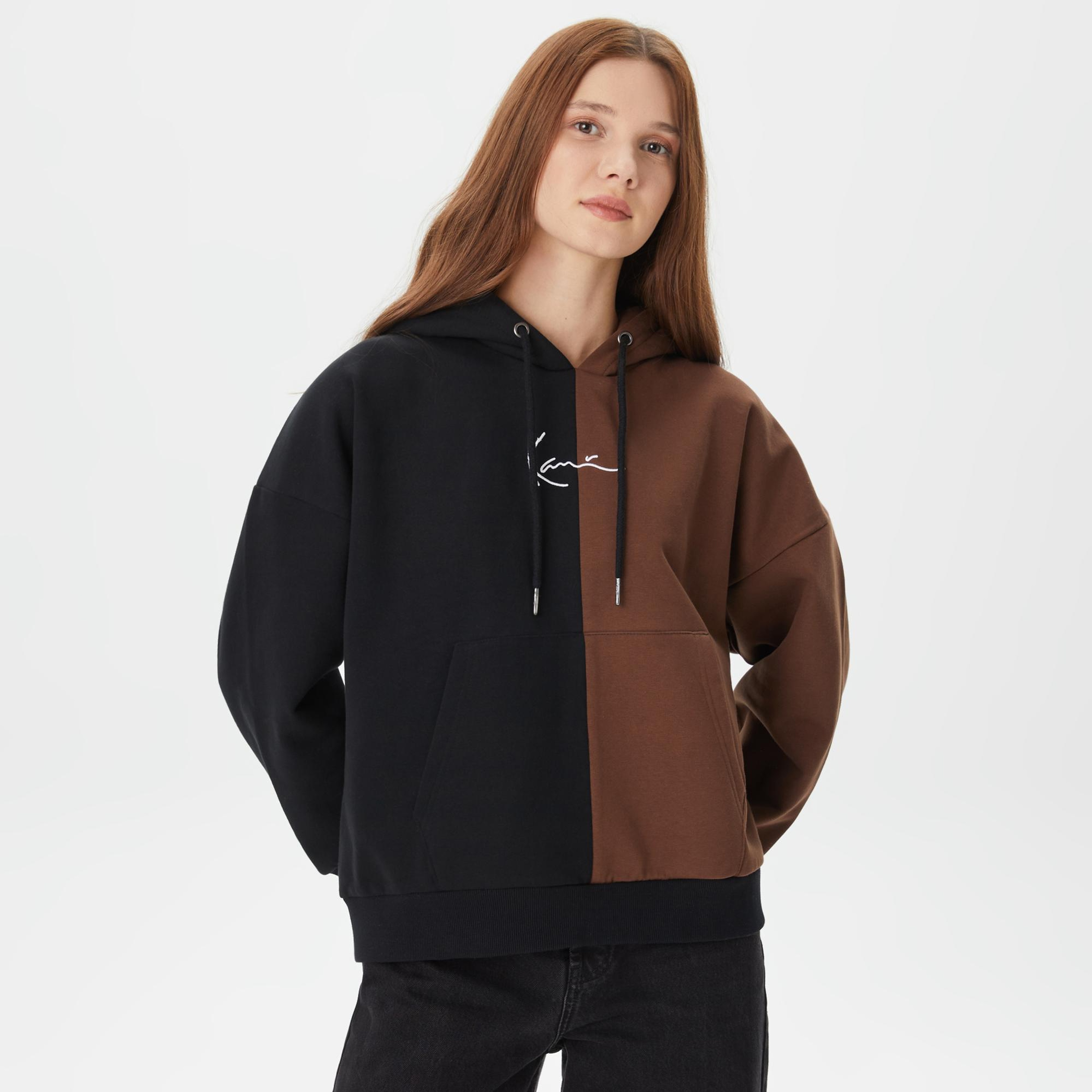 Karl Kani Small Signature Block OS Kadın Siyah Hoodie