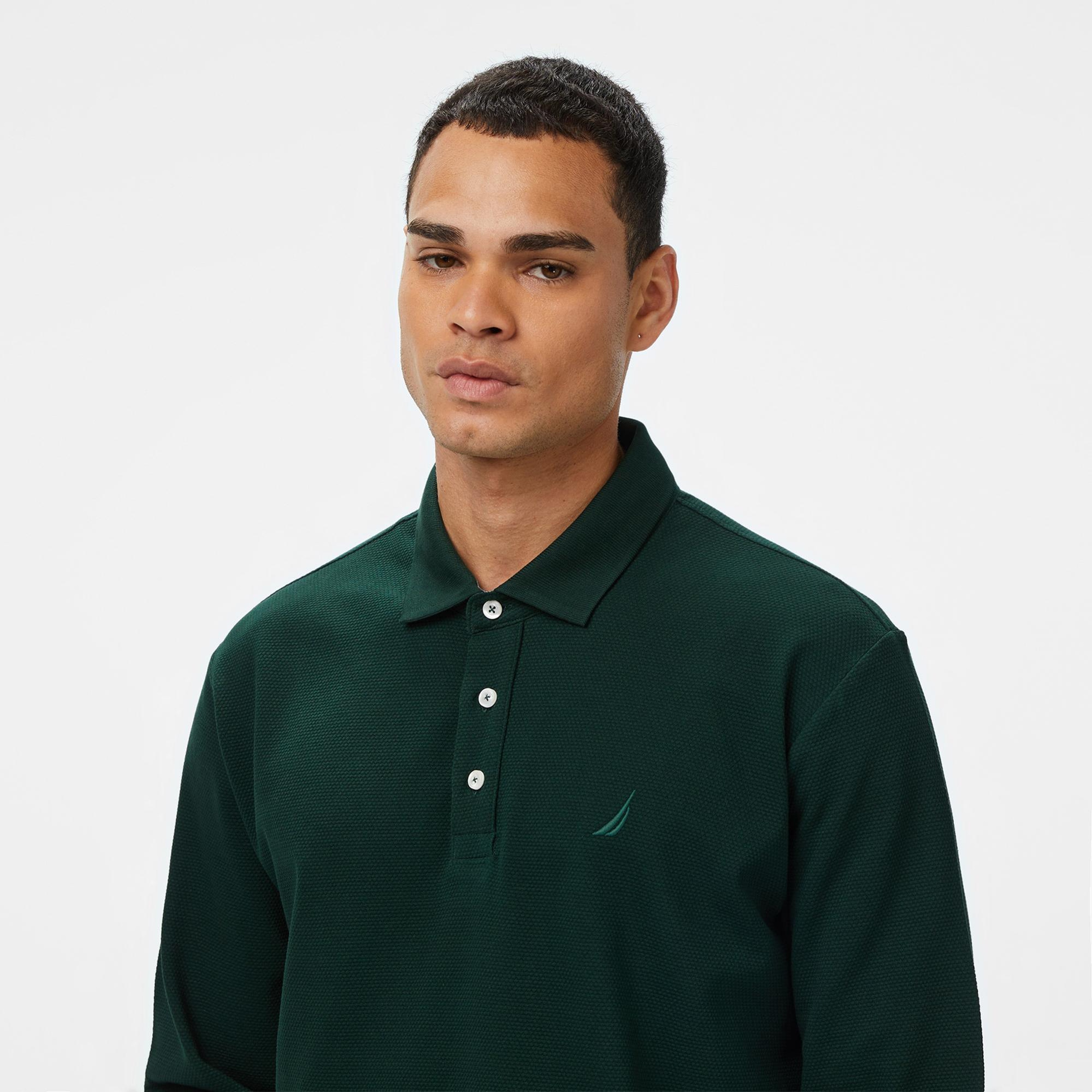 Nautica Erkek Yeşil Classic Fit Uzun Kollu Polo Yaka T-Shirt
