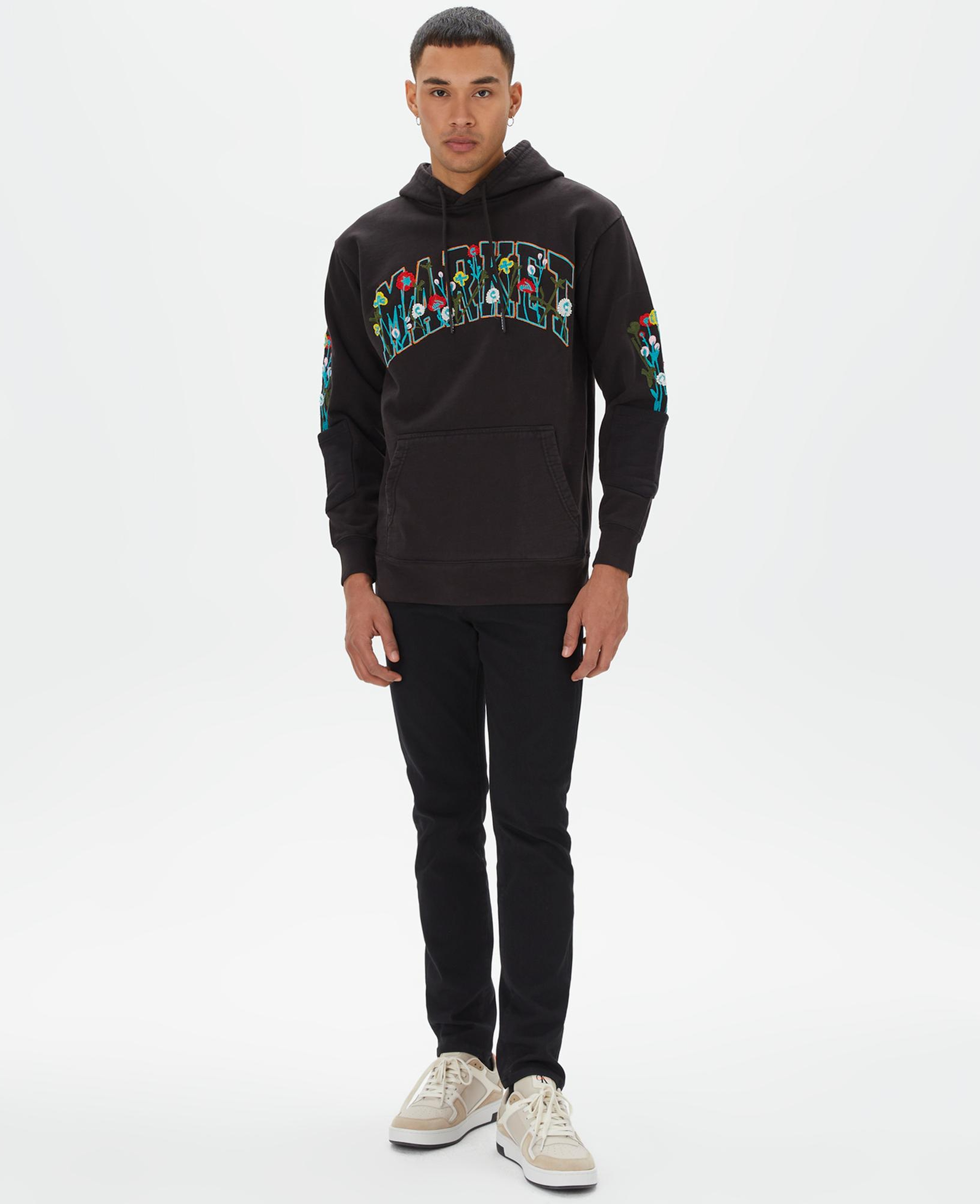 Market Bouquet Pullover Erkek Siyah Hoodie