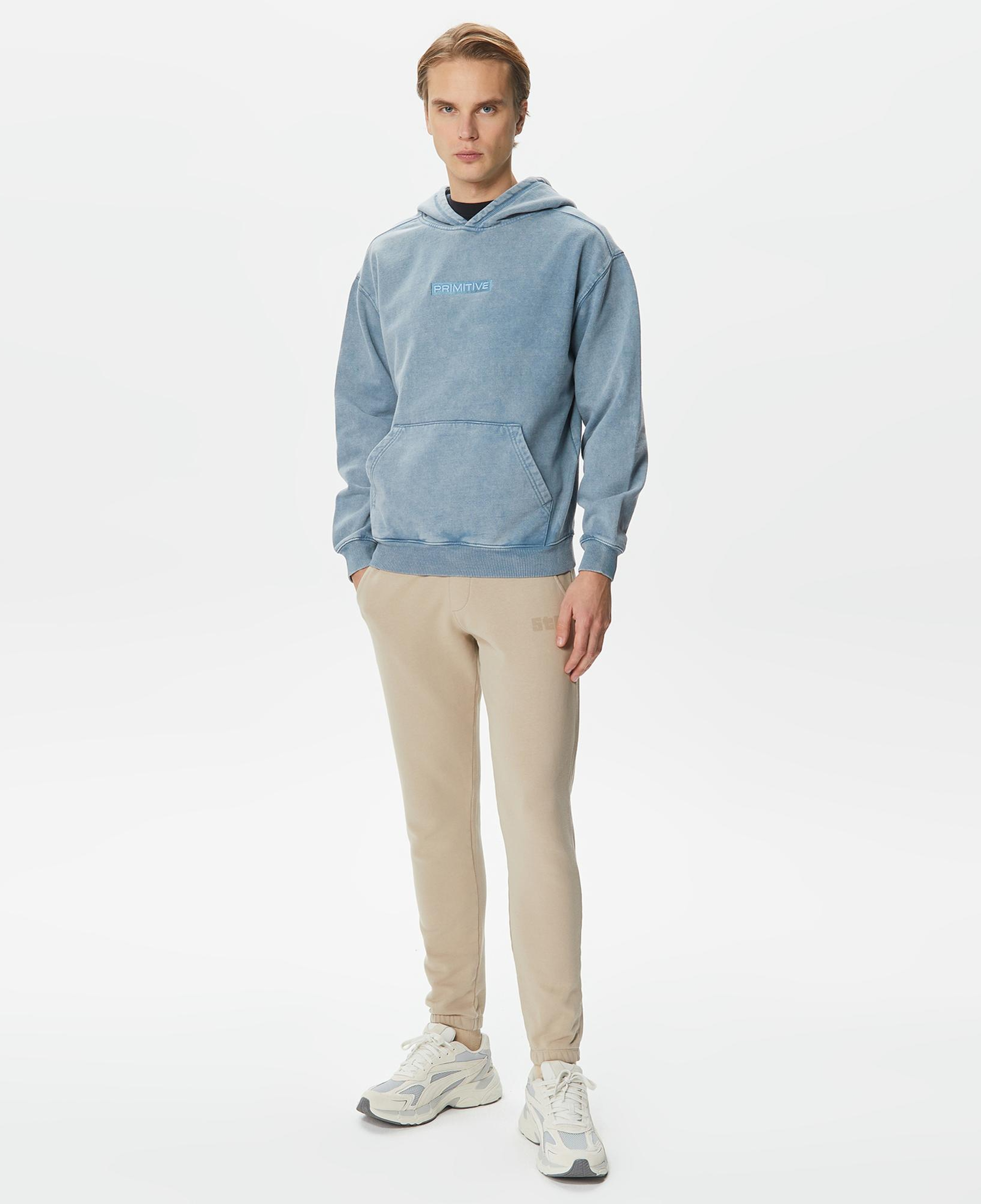 Primitive Euro Vintage Erkek Mavi Hoodie
