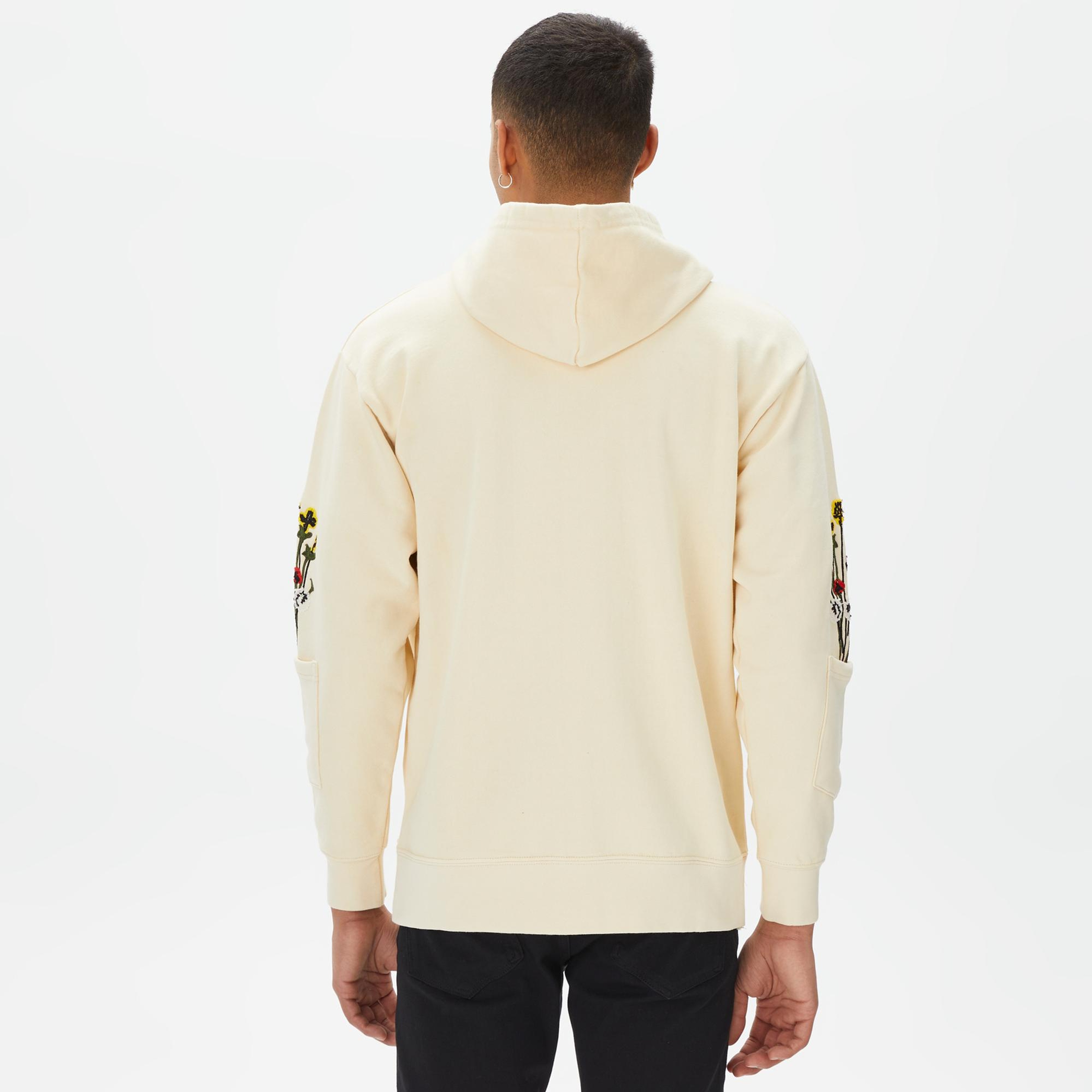 Market Bouquet Pullover Erkek Krem Hoodie