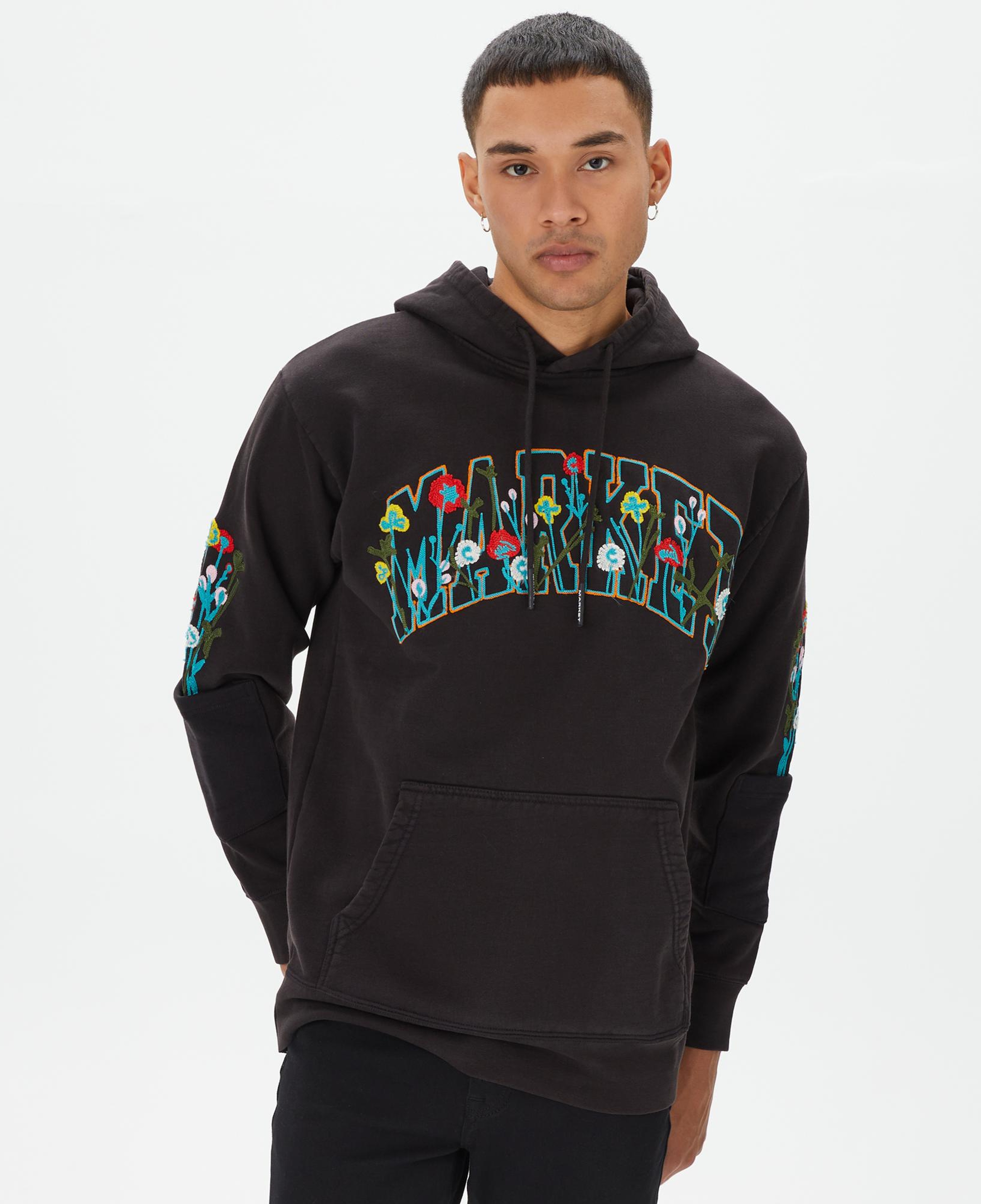 Market Bouquet Pullover Erkek Siyah Hoodie