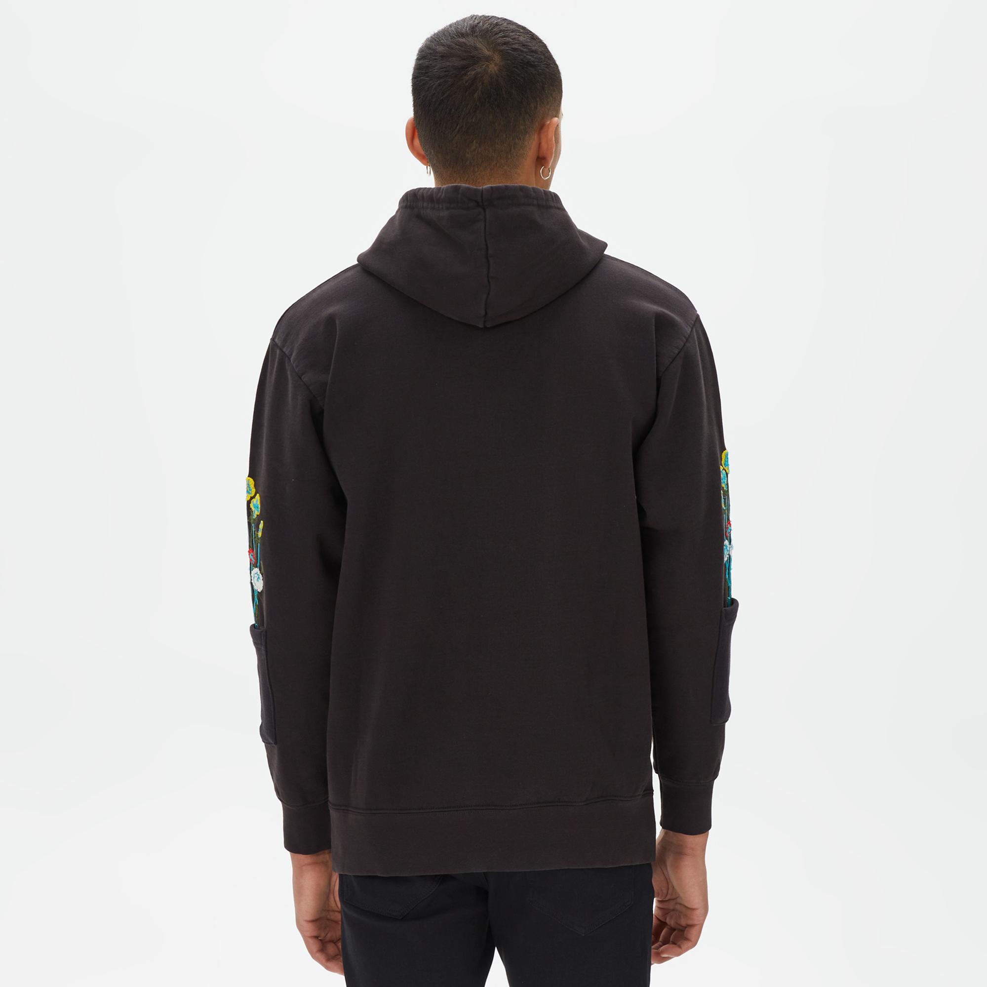 Market Bouquet Pullover Erkek Siyah Hoodie