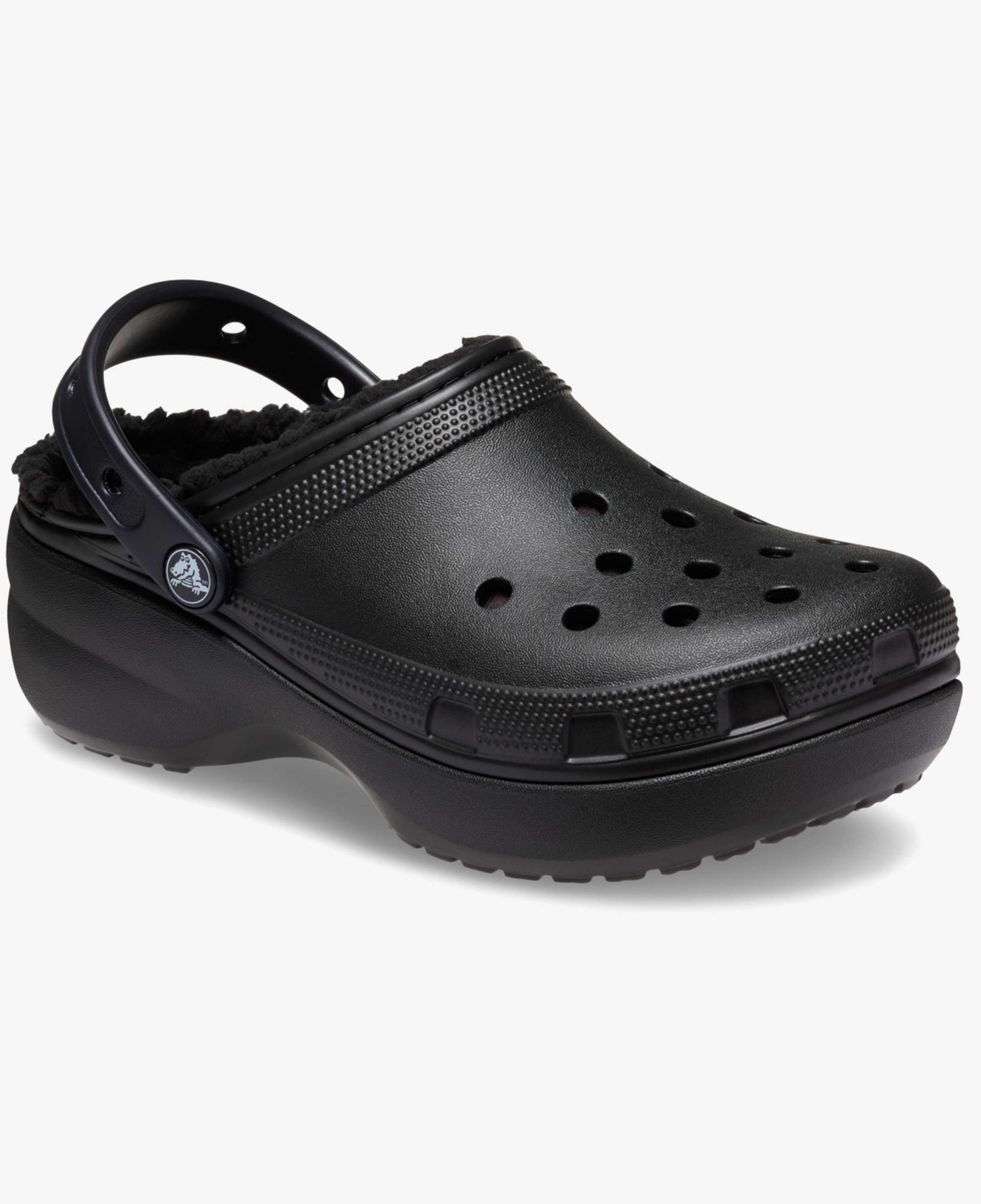 Crocs Classic Platform Lined Clog Noir Kadın Siyah Terlik