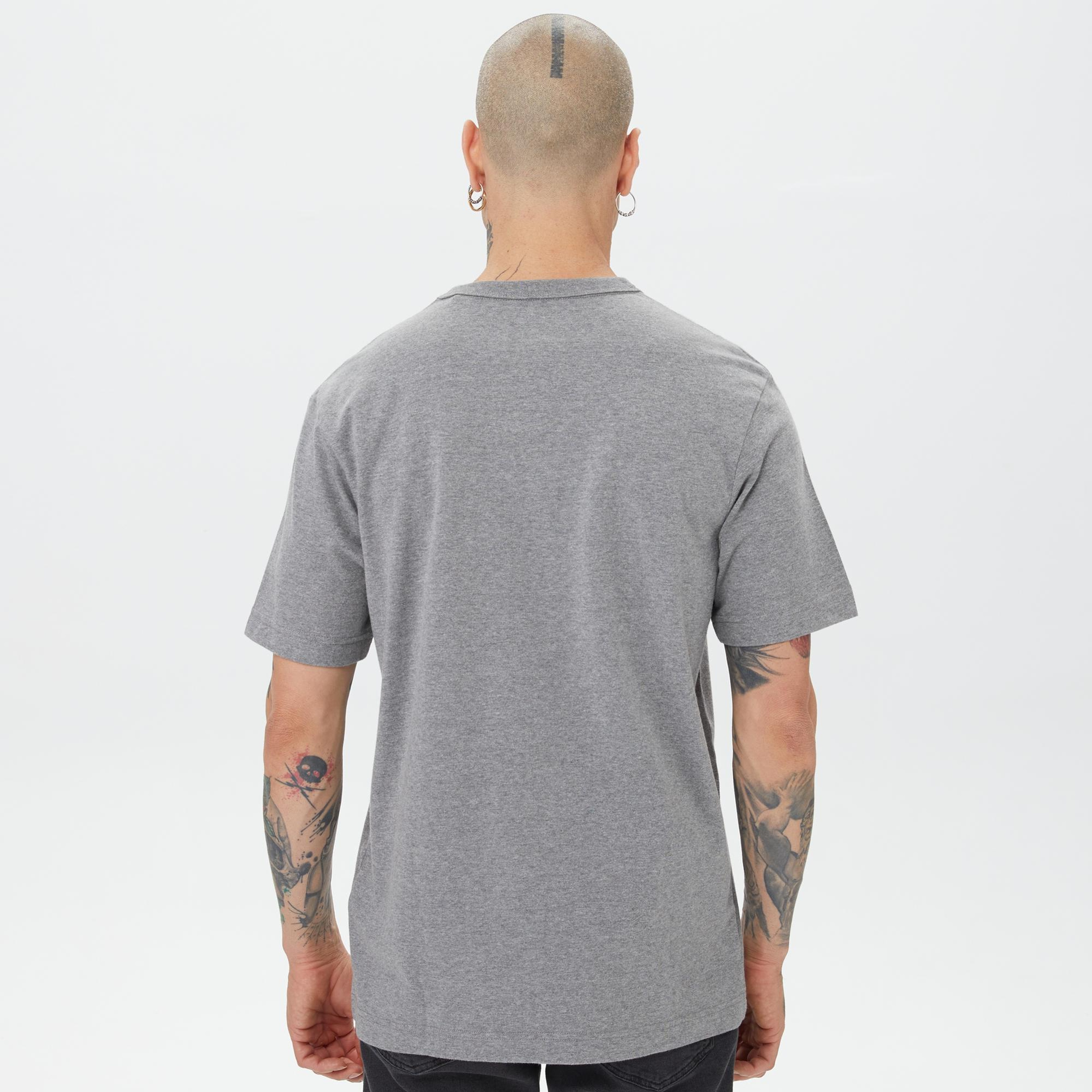 Alpha Industries Nasa Logo Print  Erkek Gri T-Shirt