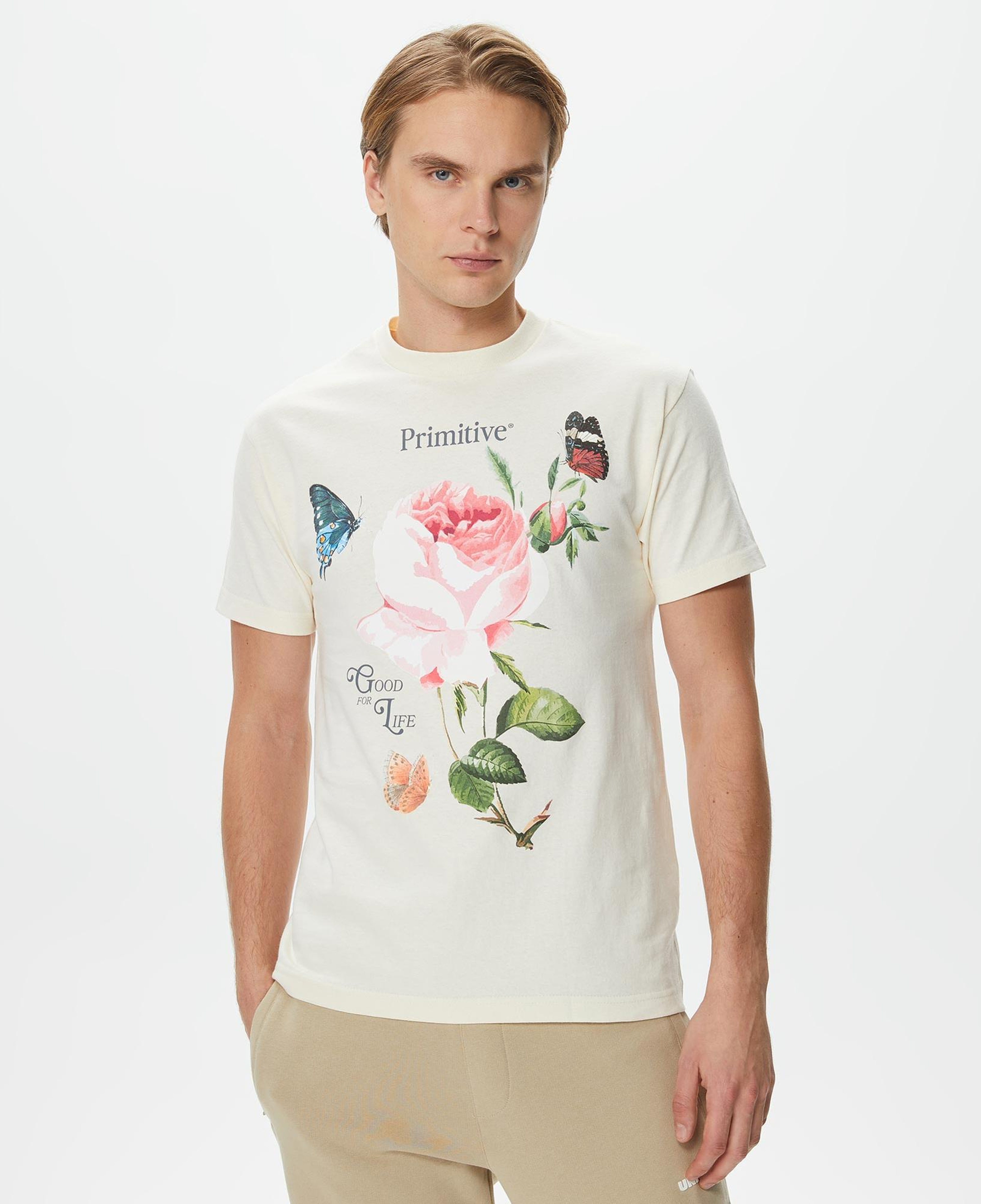 Primitive Essence Erkek Krem T-Shirt