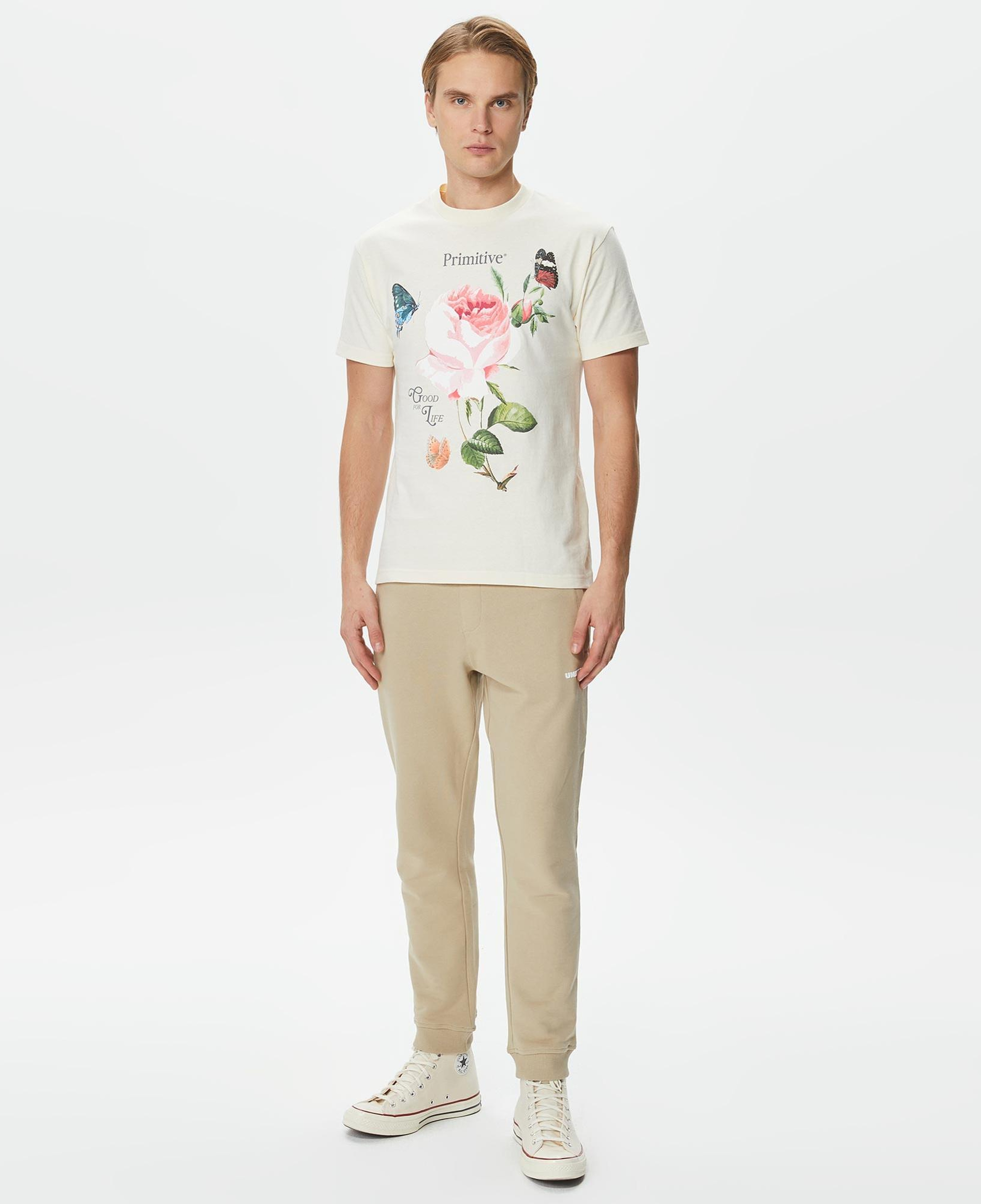 Primitive Essence Erkek Krem T-Shirt